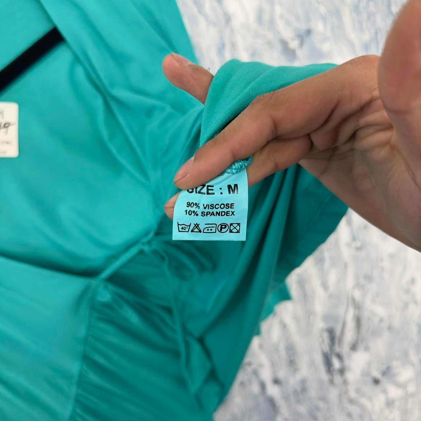 Designer Flowy Turquiose Cardigan Blouse (M)