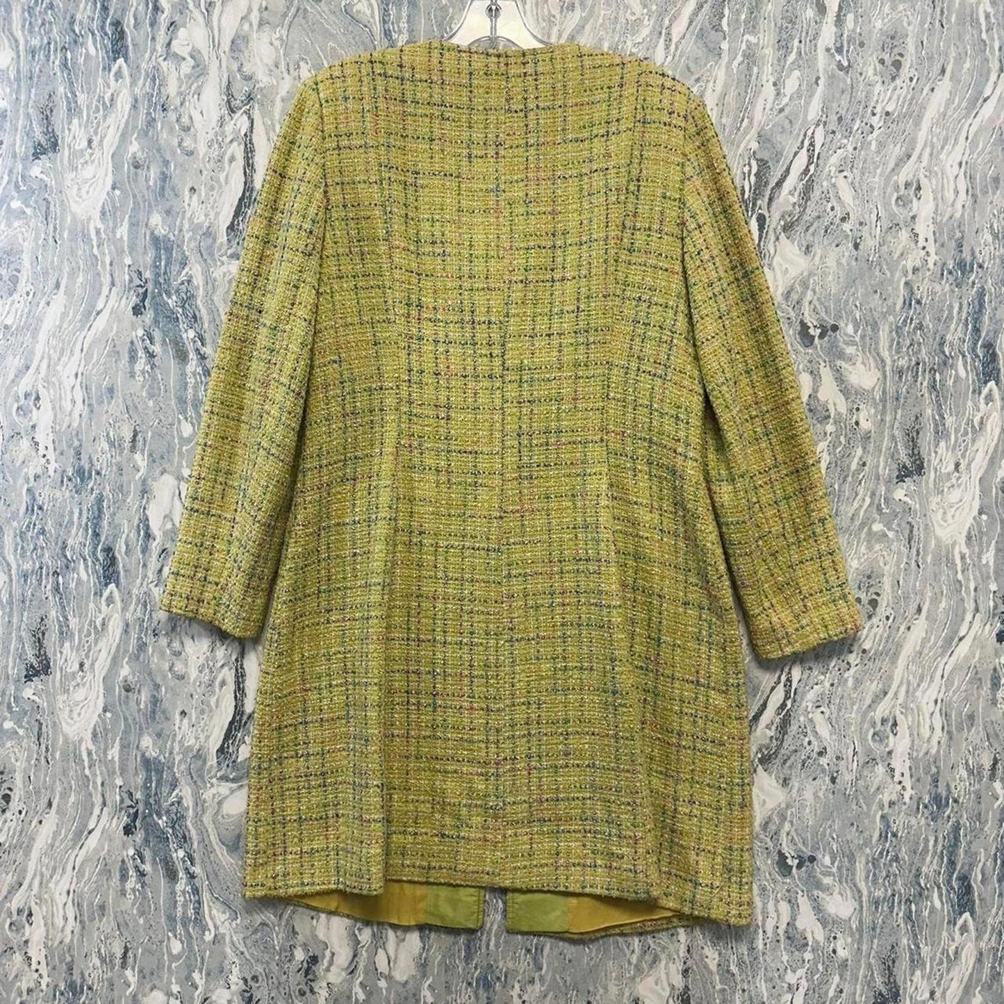 vintage pastel yellow twead trench suit with matching midiskirt (14)