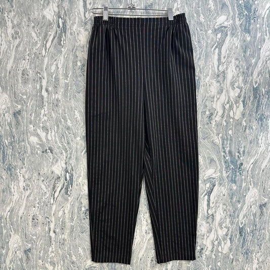 Minimalist black & white pin striped straight pants (S)
