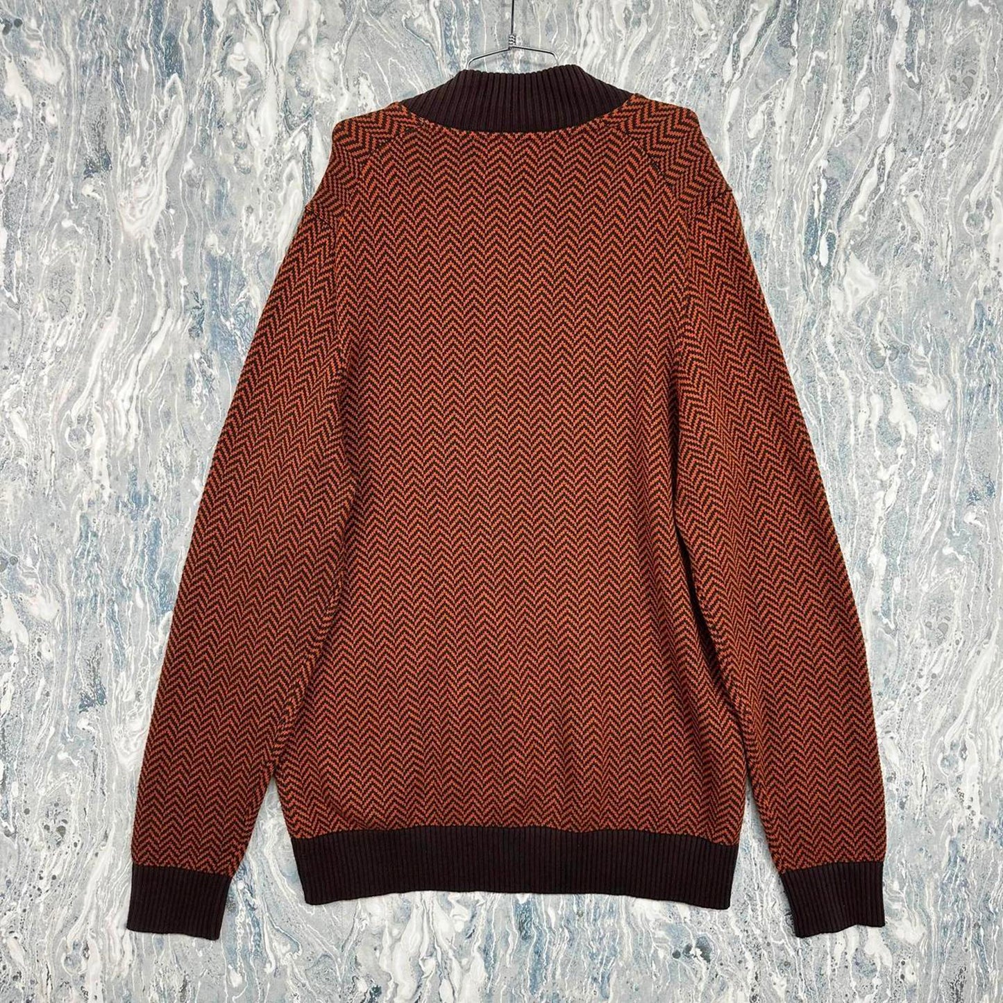 Vintage Orange Chevron Pattern Men's Sweater (3XL)
