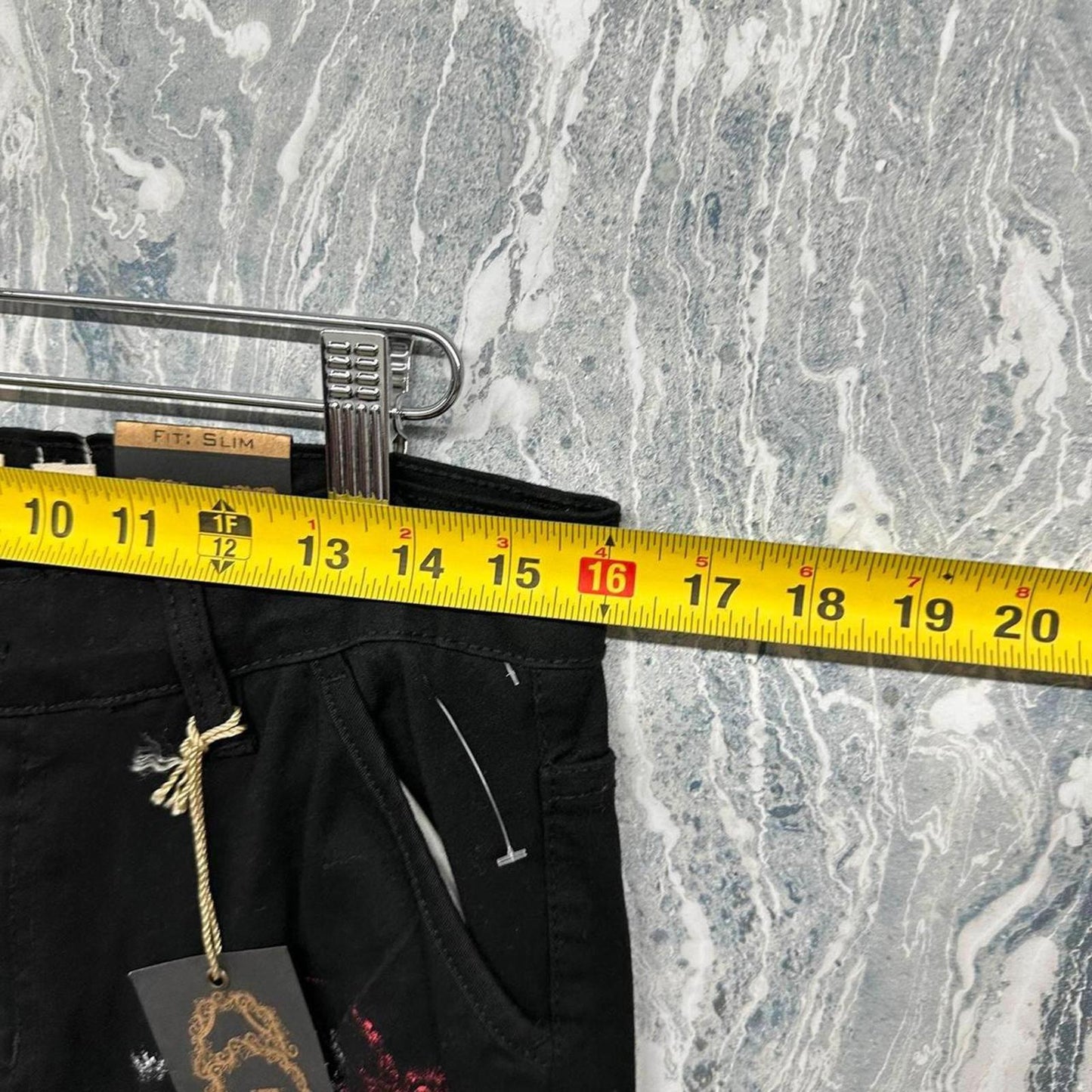 FWRD BNWT Slim Fit Black Paint Splatter Pants (30)