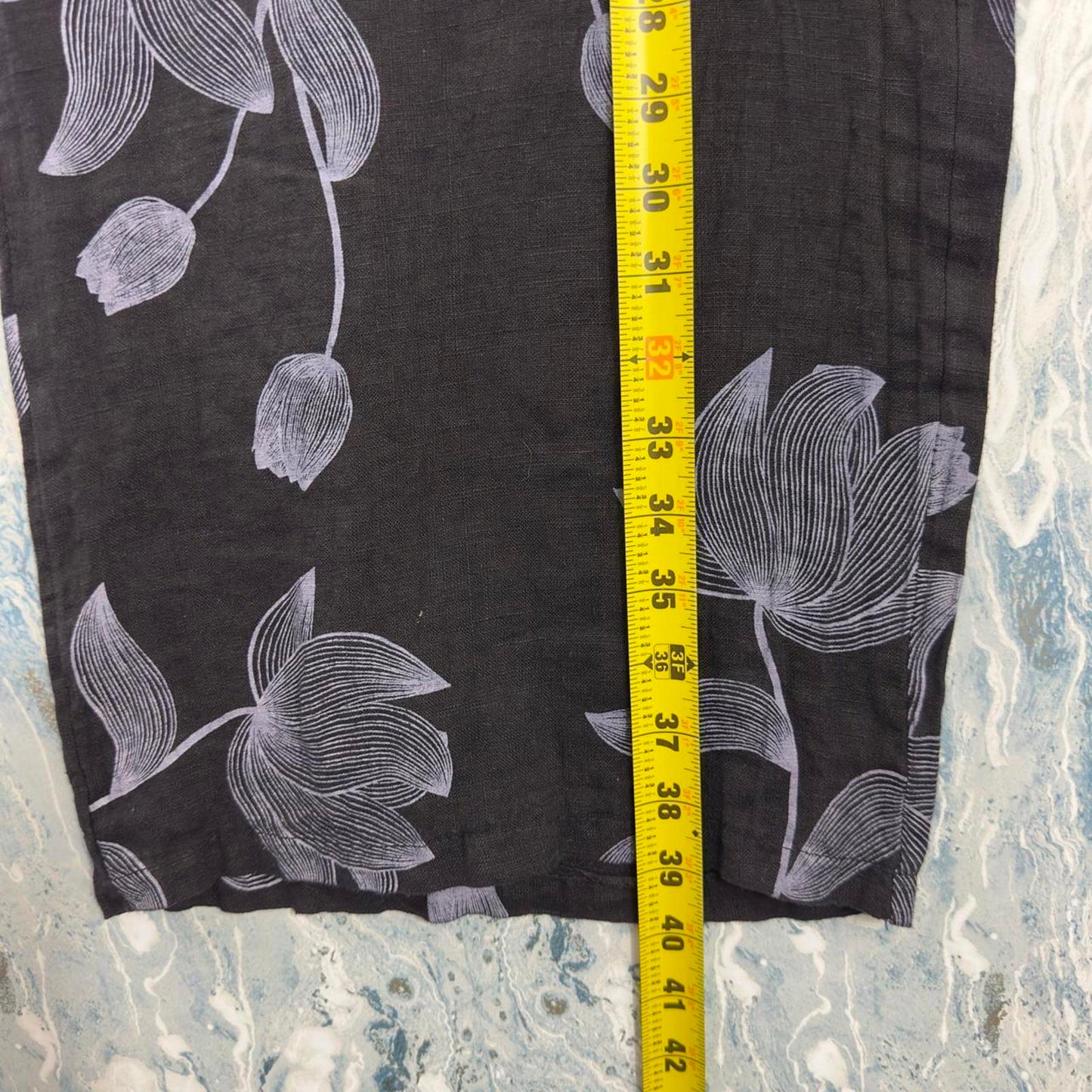 Boho Black Floral Wide-Leg Trousers (S/M)