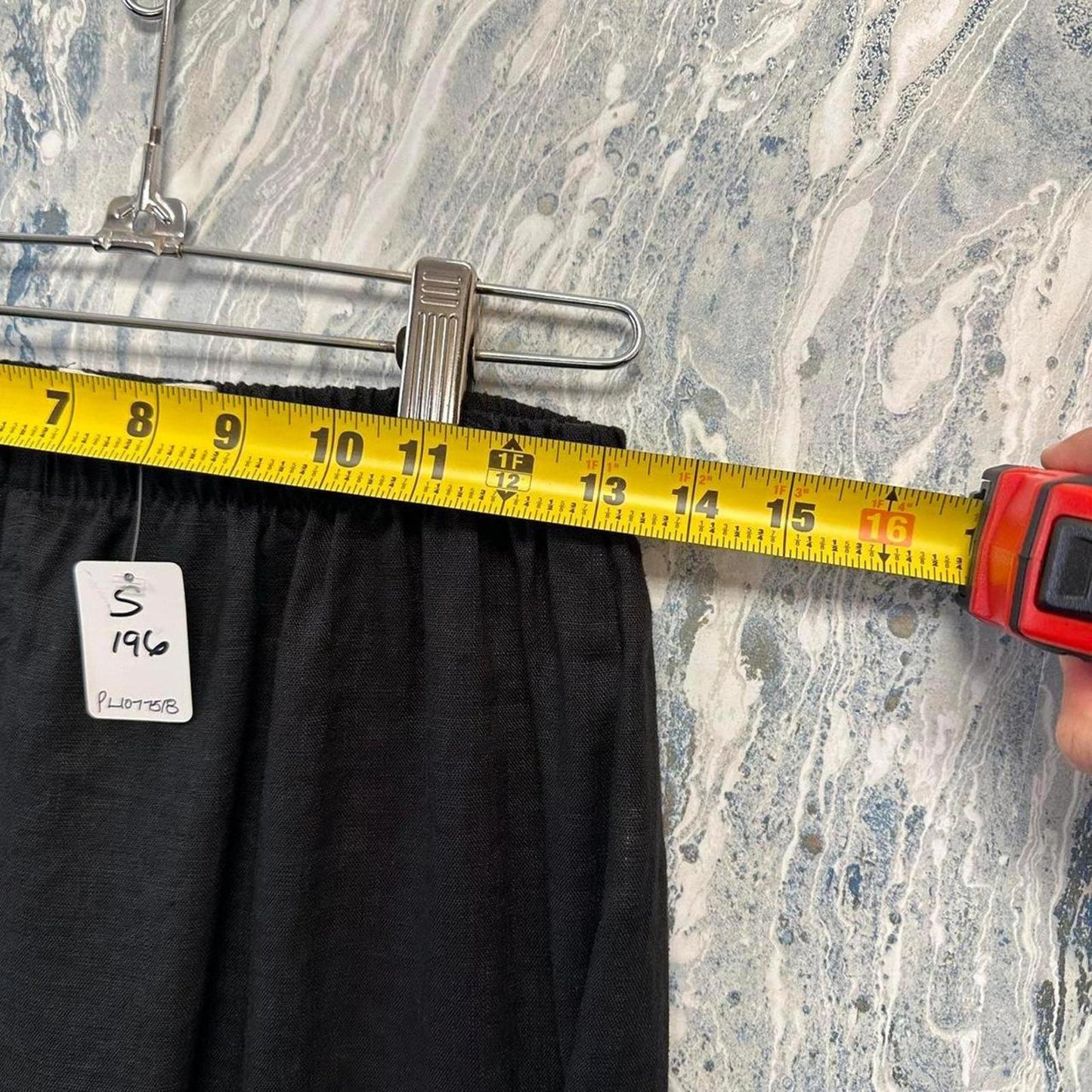 Minimalist basic black linen pants (S)