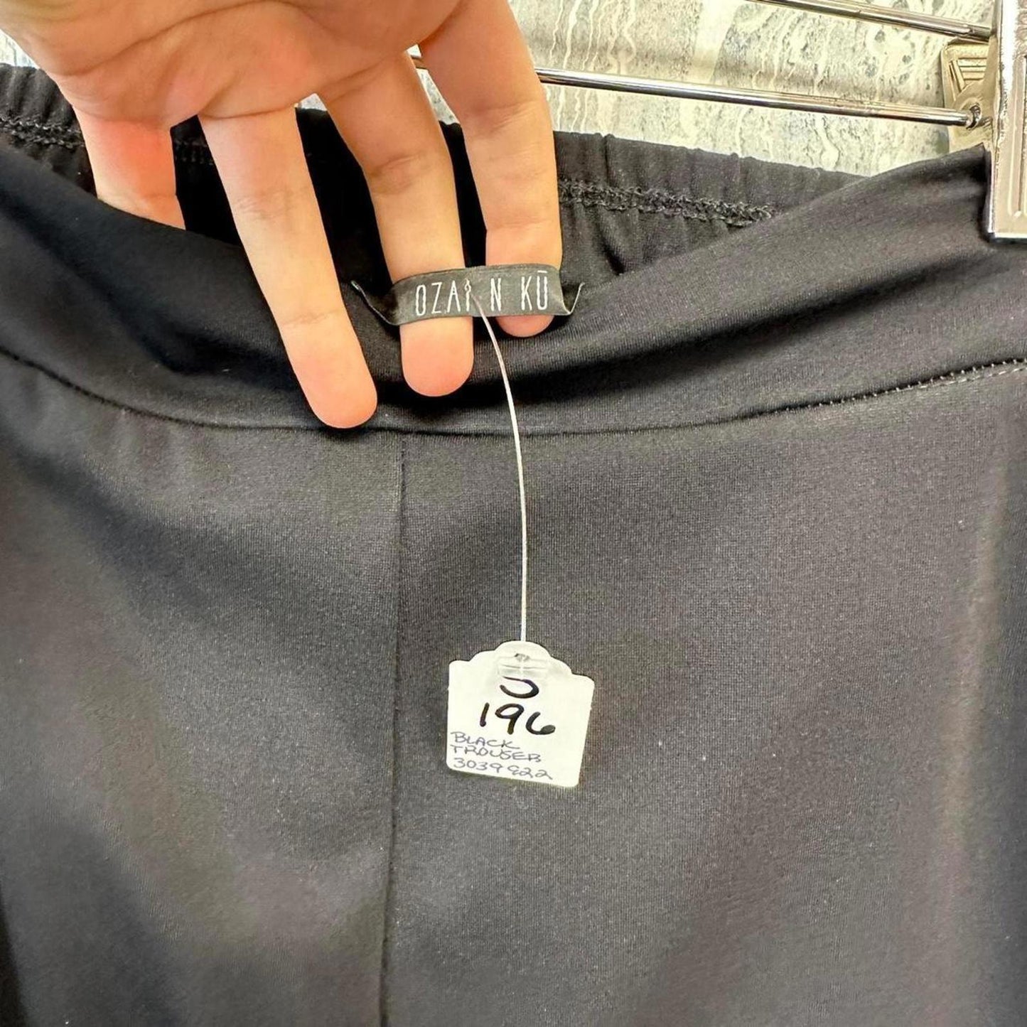 Minimalist black trouser pants (S)