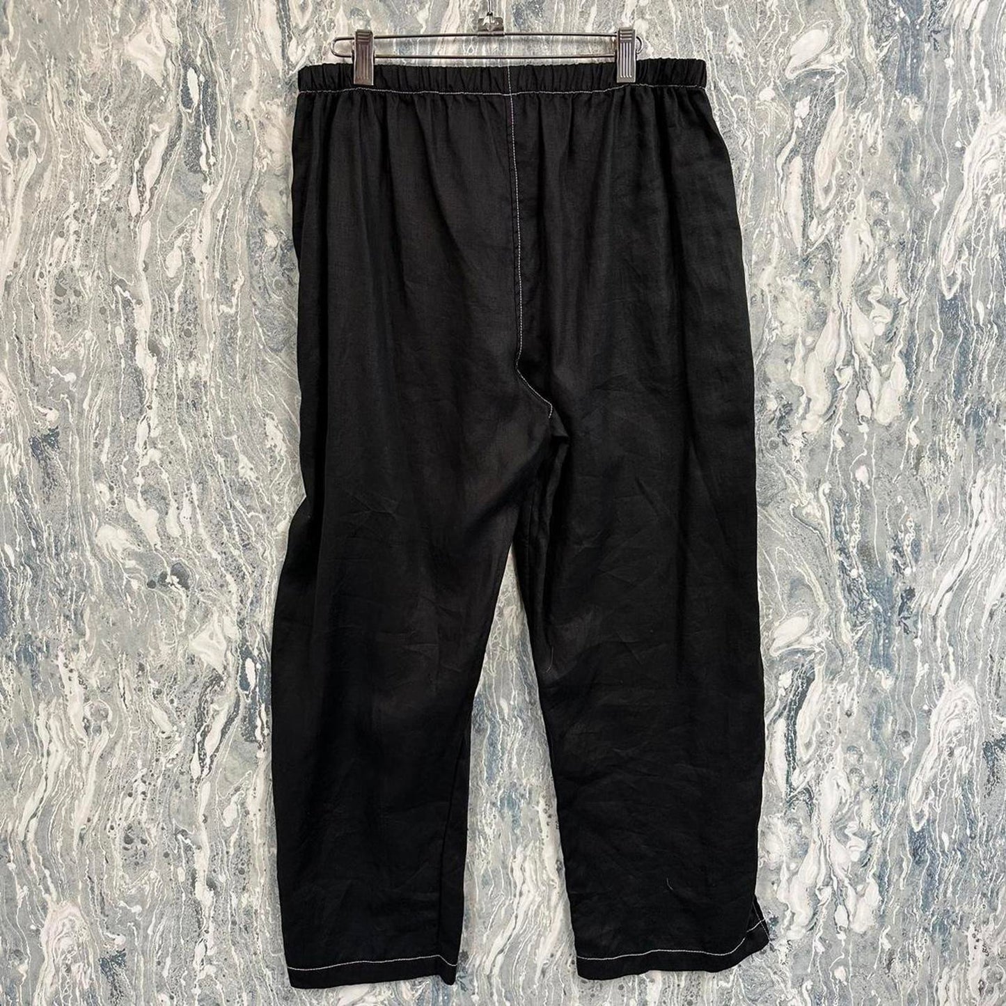 Minimalism black wide leg lounge pants (L)