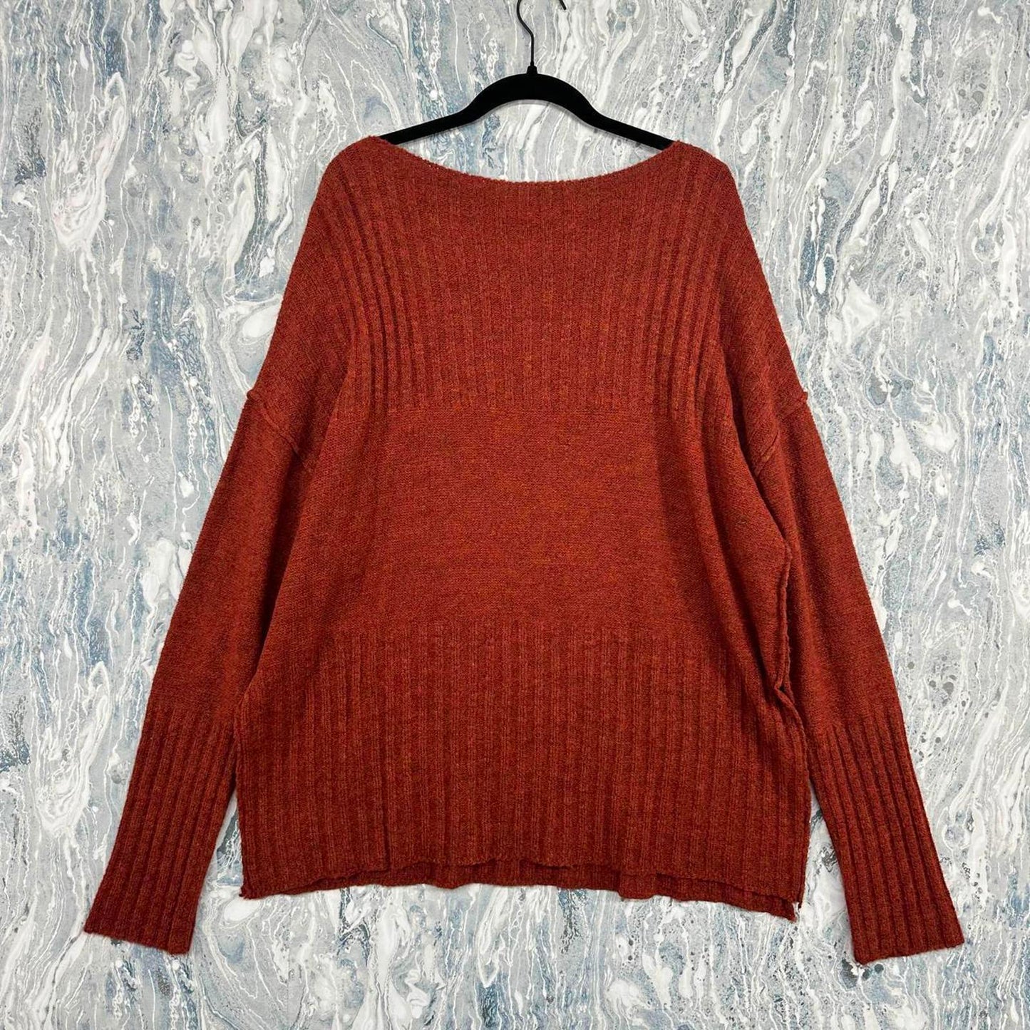 Rust Ribbed Knit Sweater (M)