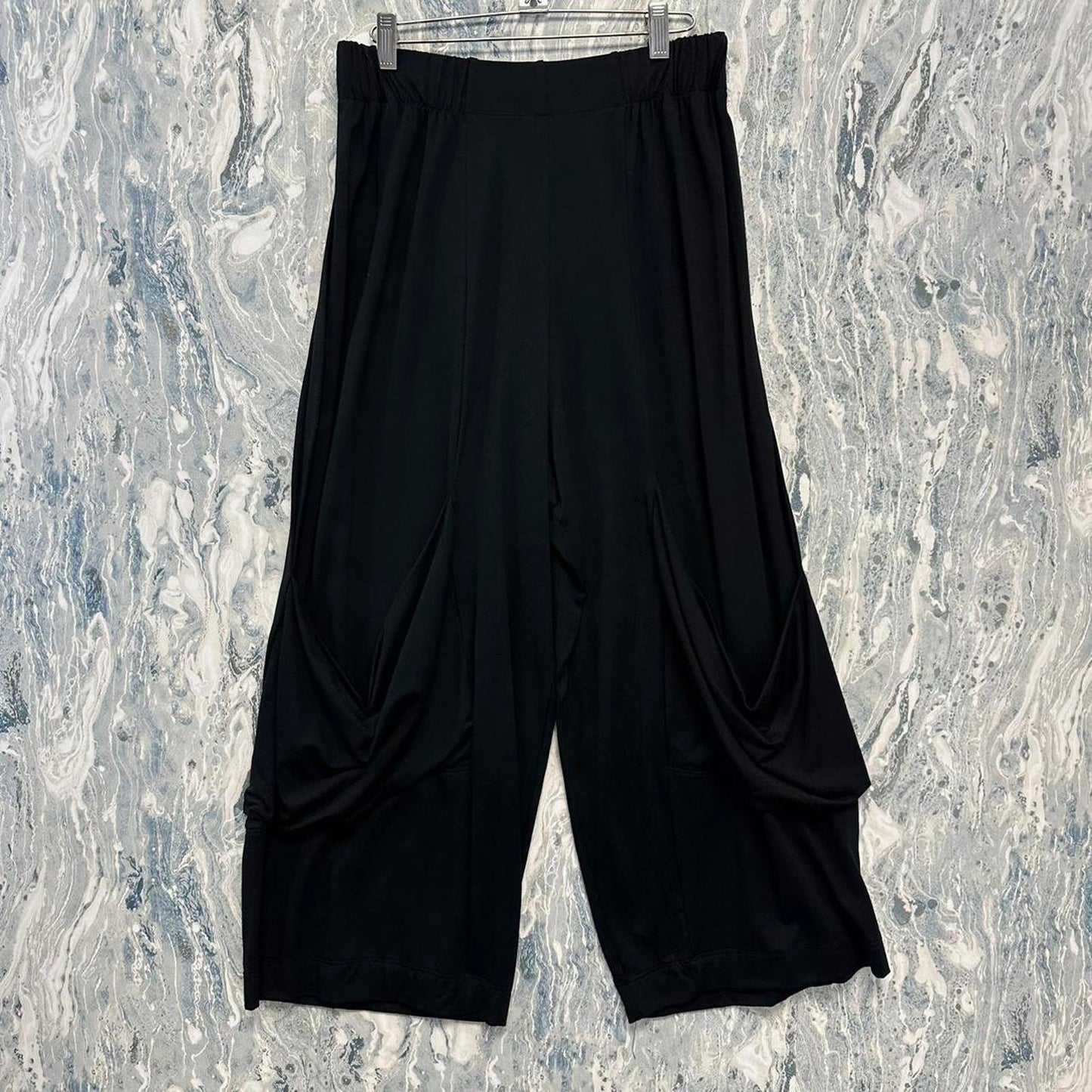 Minimalism black wide leg lounge pants (S)