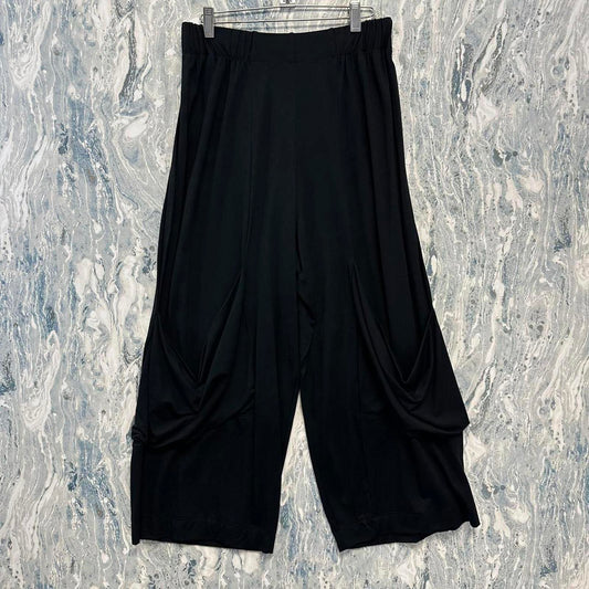 Minimalism black wide leg lounge pants (S)