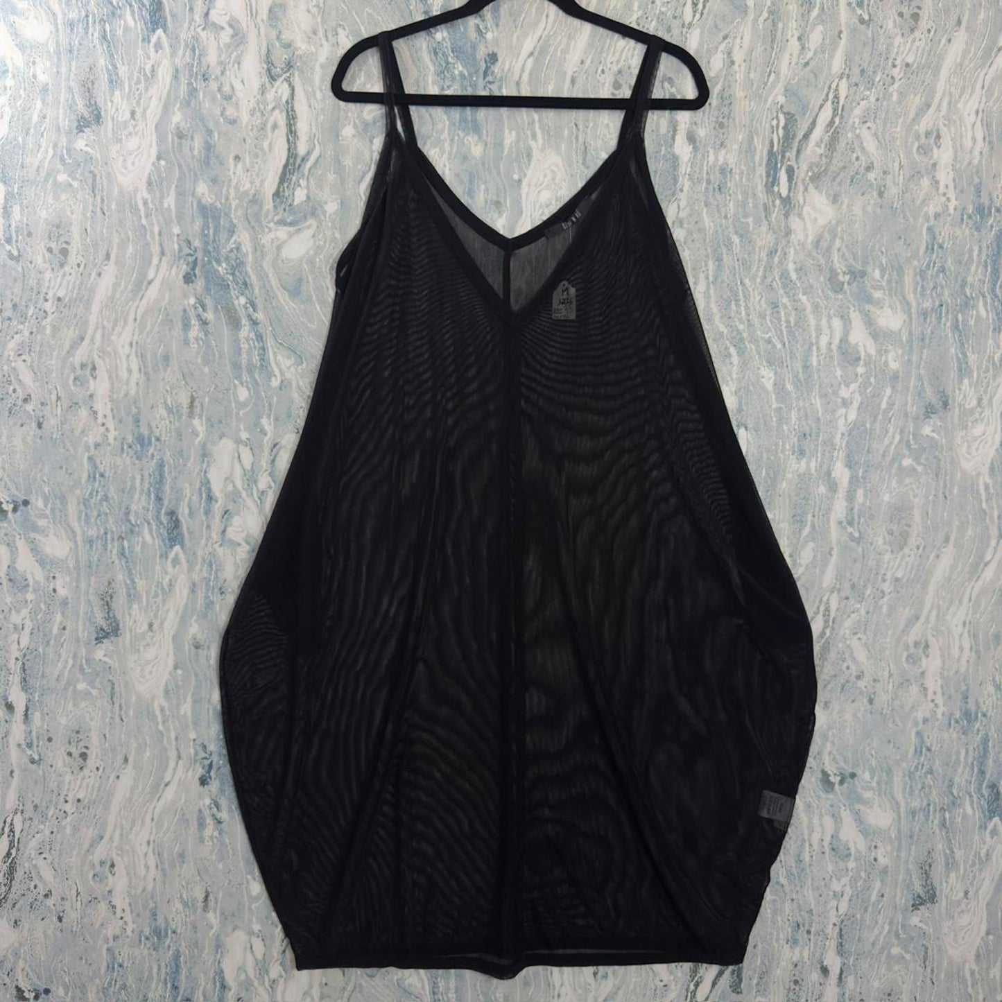 Designer Goth Sheer Black Sleeveless Dress (M)