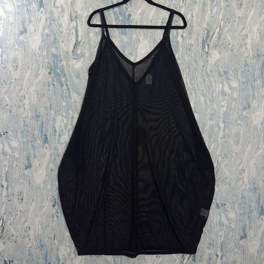 Designer Goth Sheer Black Sleeveless Dress (M)