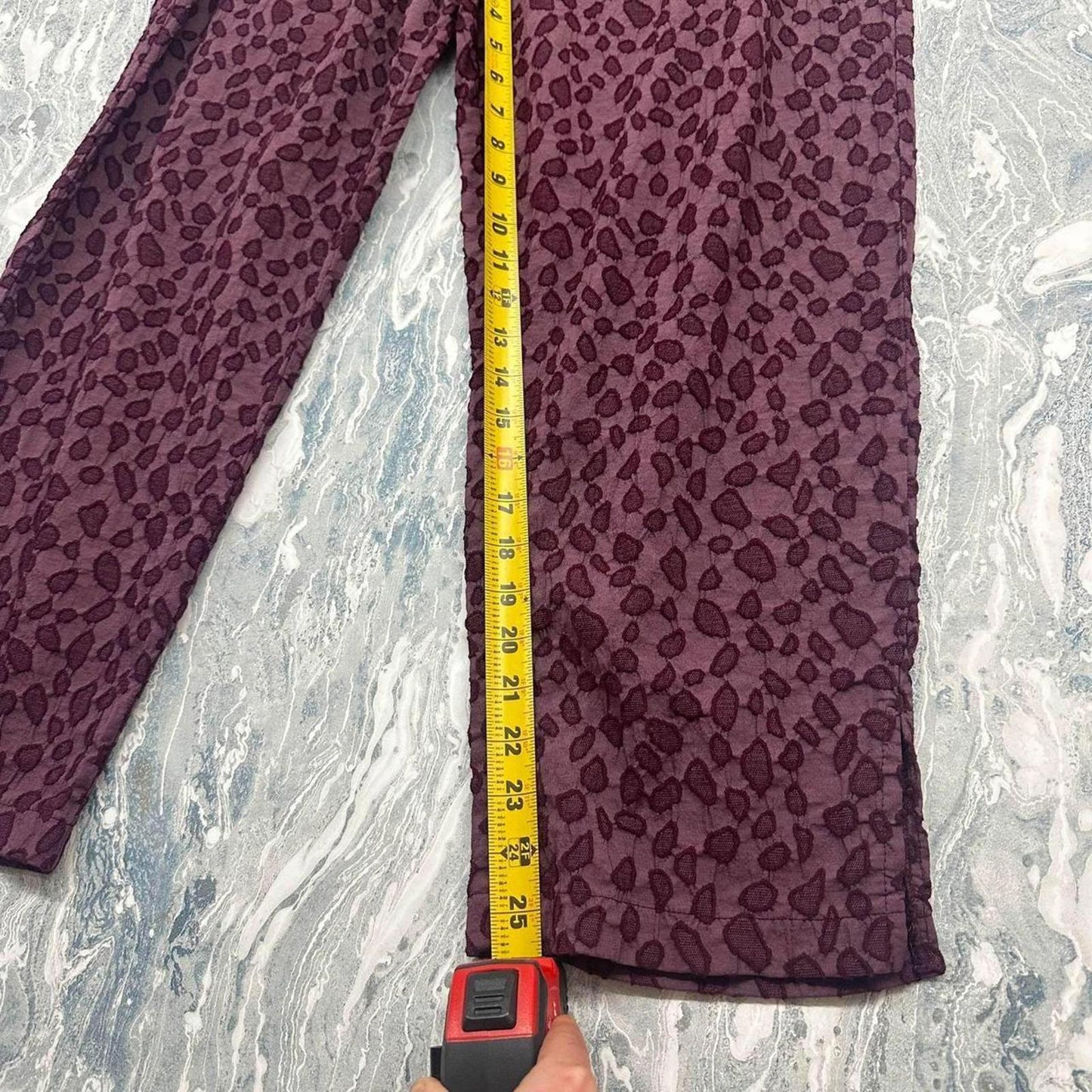 Leopard Print Wine Purple Lounge Pants (L)