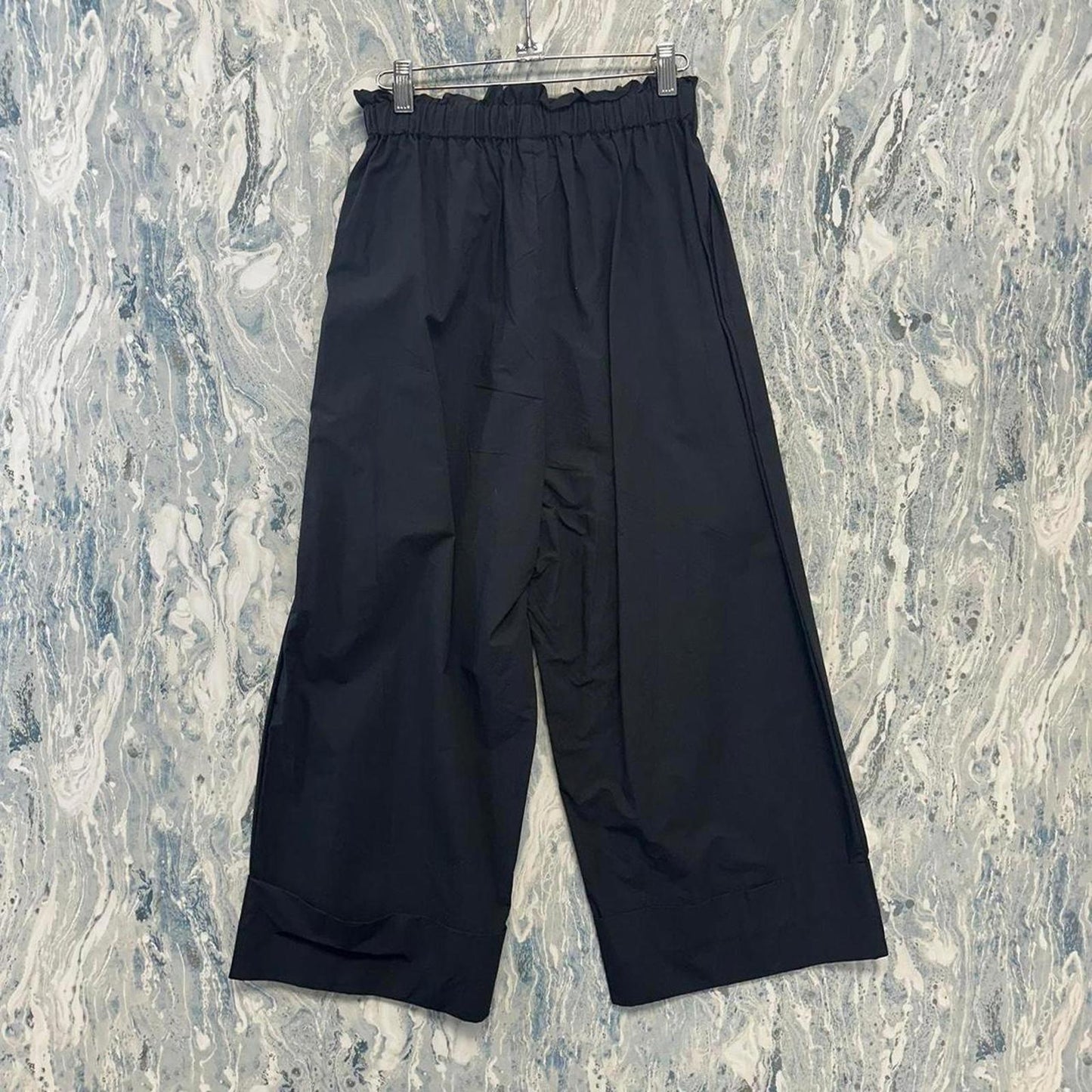 Designer Emma Black Wide Leg Elastic Waist Pants (0)