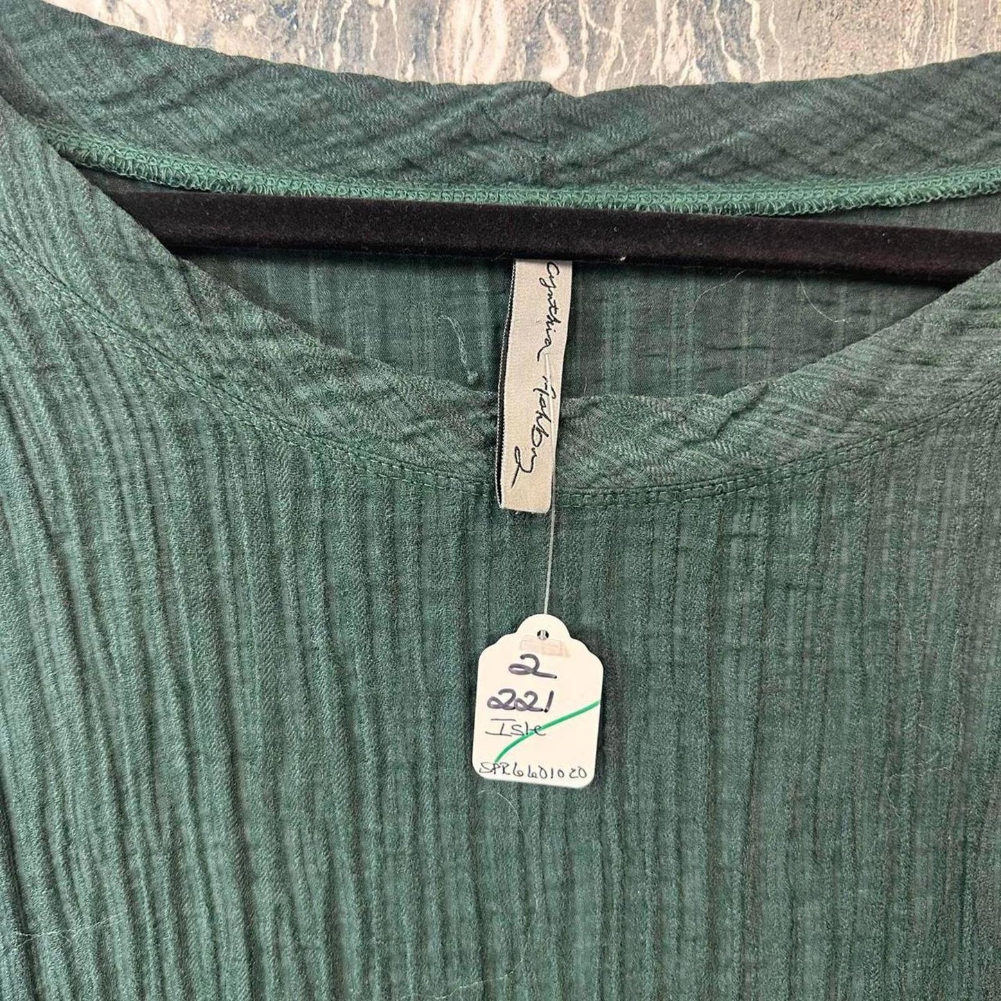 Green Textured A-Line Dress (One Size)