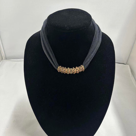 Boho Black Multi-Strand Necklace with Beads