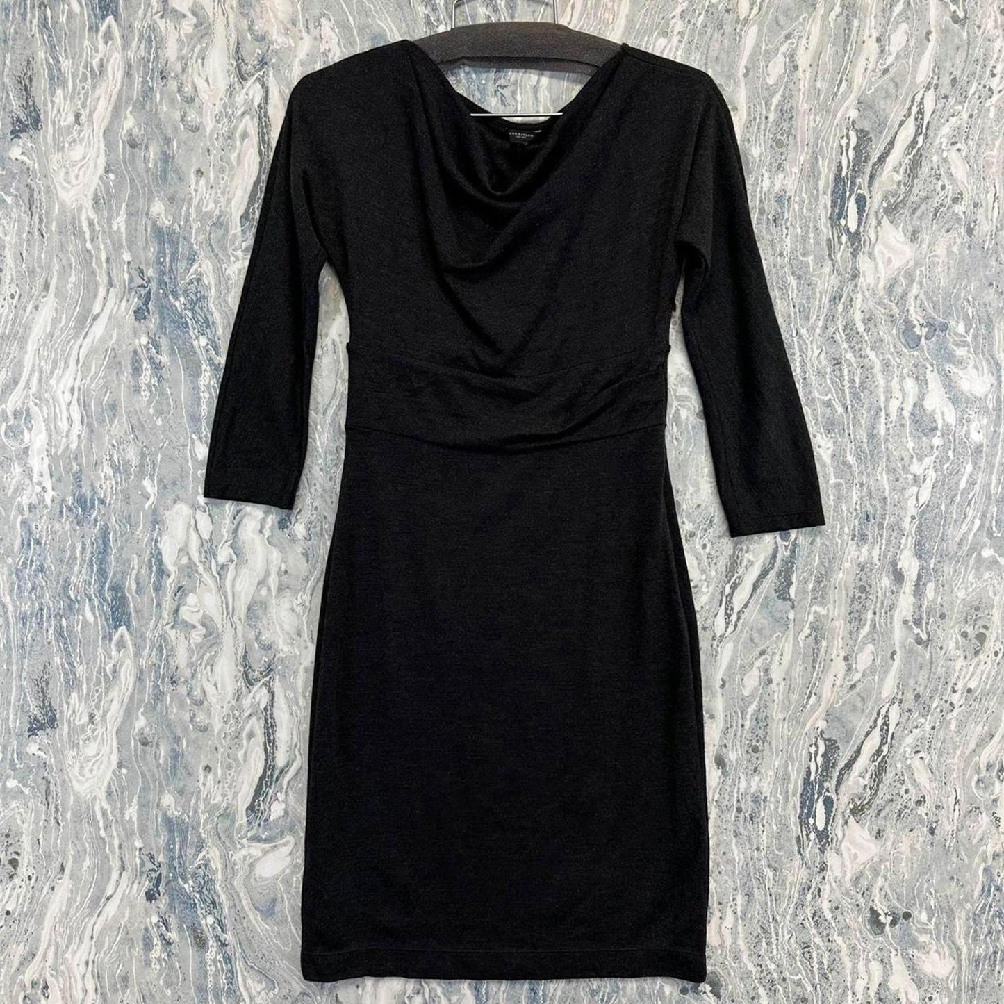 Black Charcoal Cowl Neck Midi Dress (0)