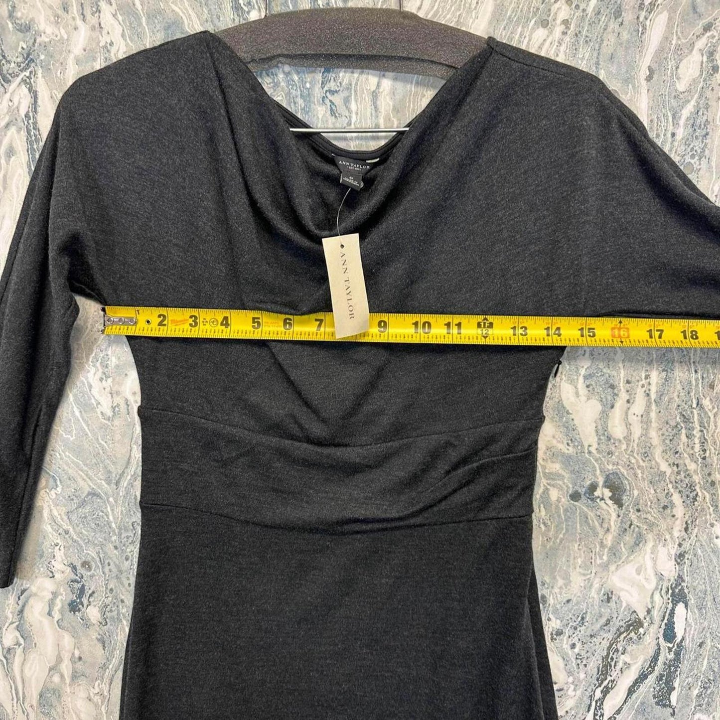 Black Charcoal Cowl Neck Midi Dress (0)