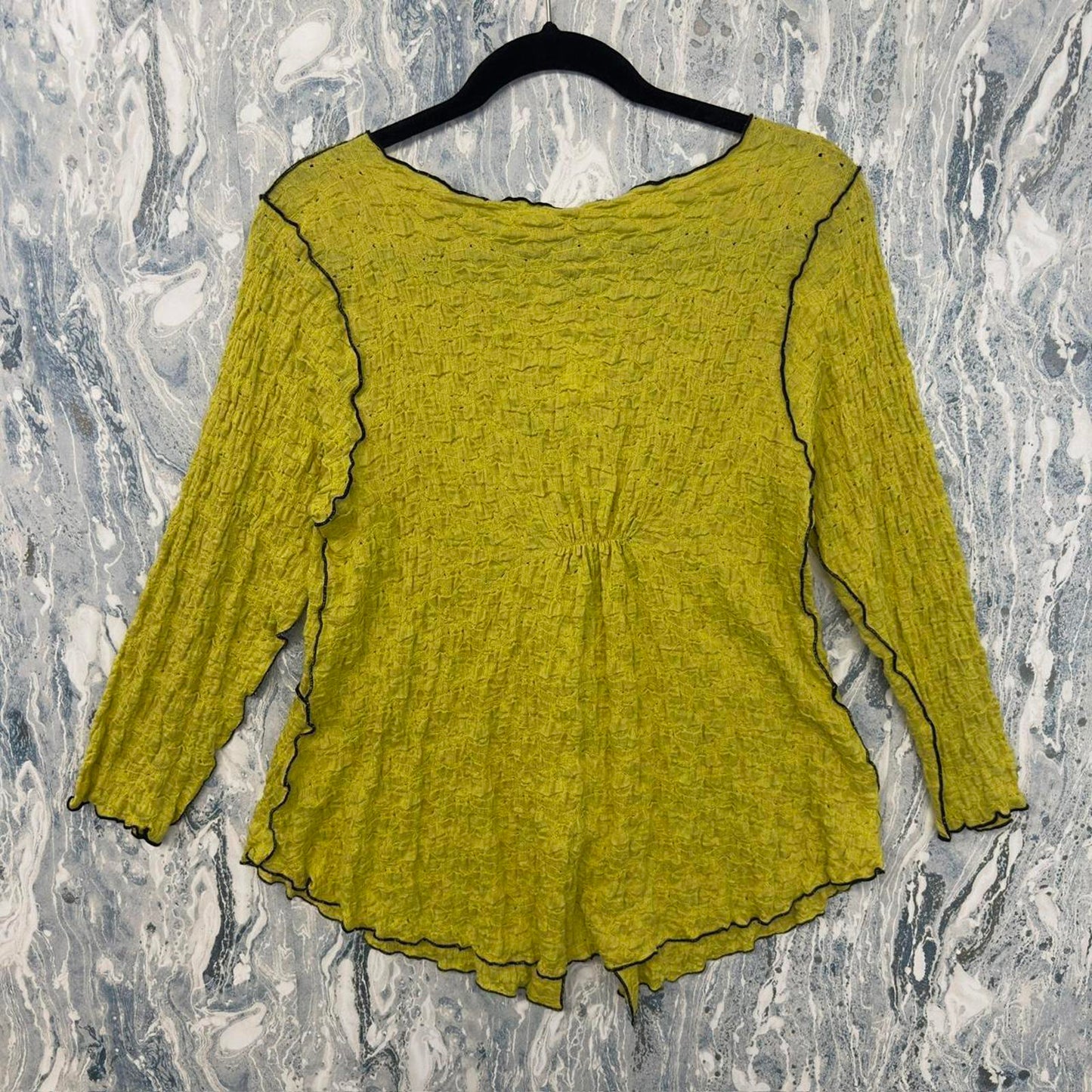 Designer Yellow Textured Button Cardigan (S)