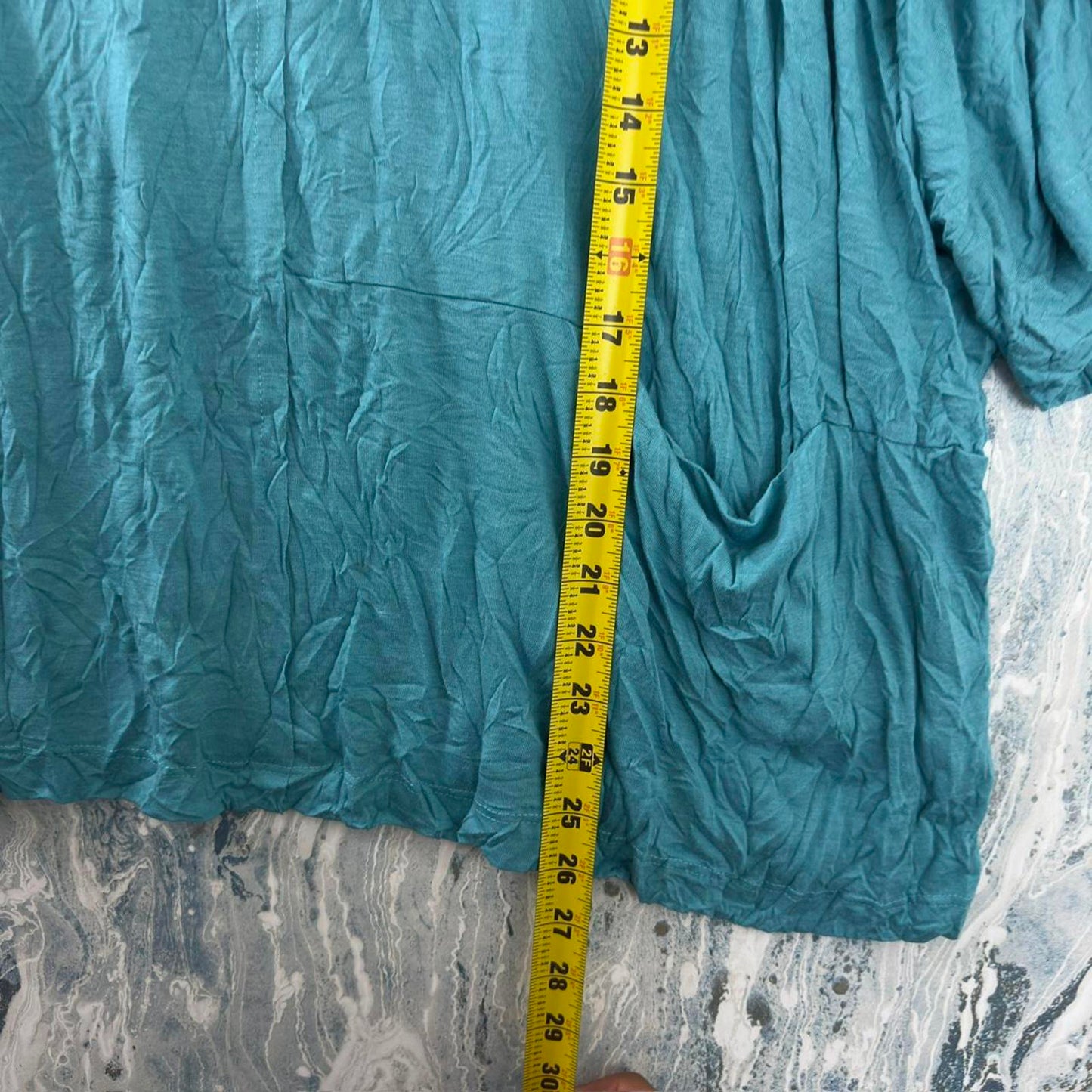 Boho Teal Oversized Blouse (XL)