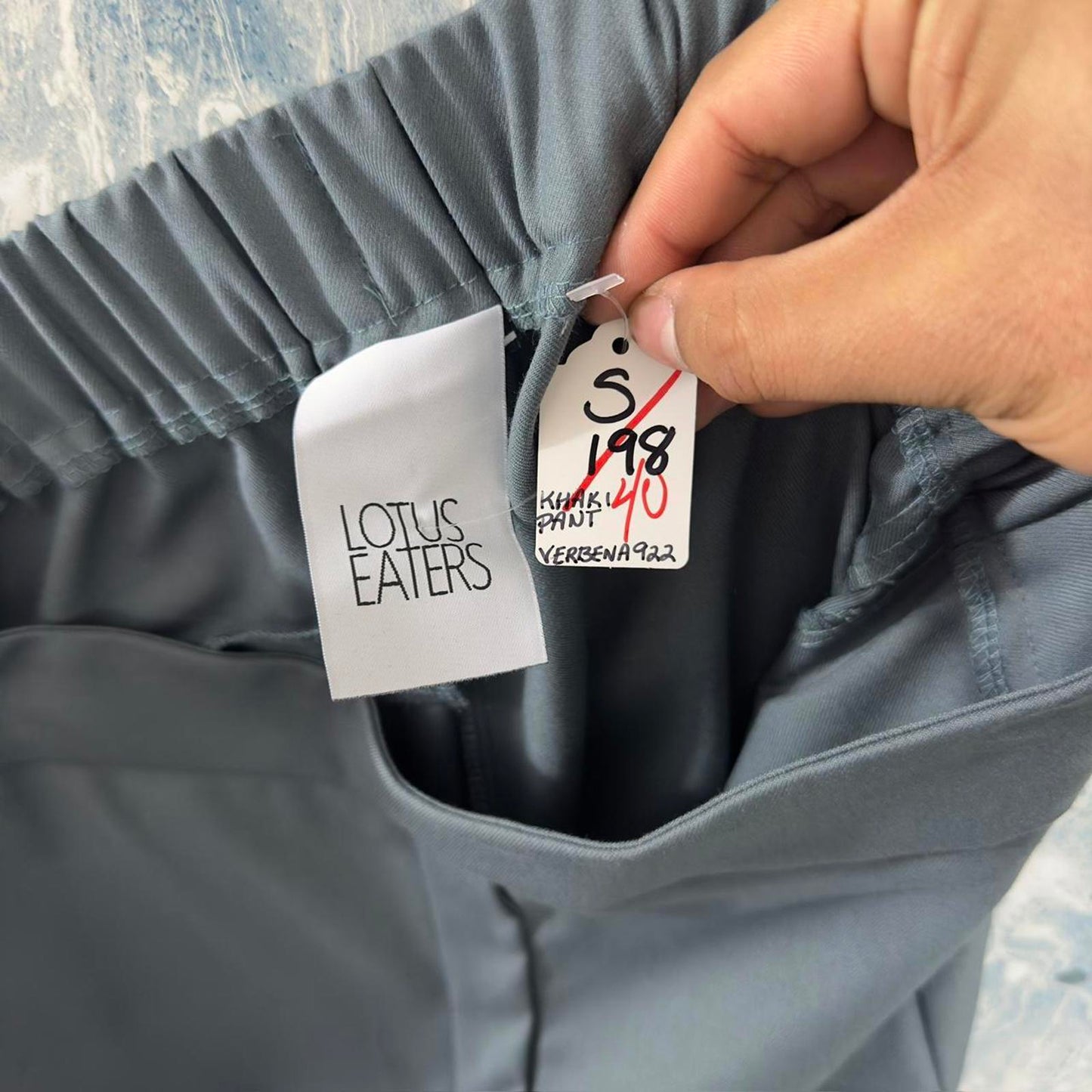 Designer Preppy Blue Grey Tailored Trousers (S)