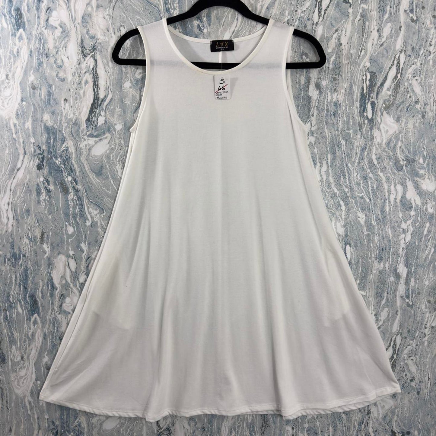Designer White Sleeveless Tank Top Dress(S)