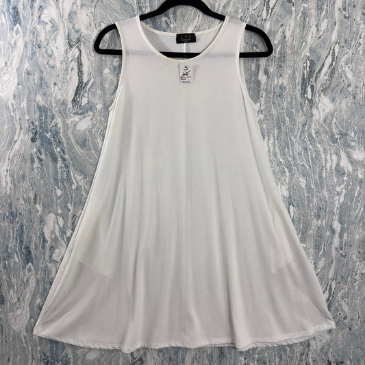 Designer White Sleeveless Tank Top Dress(S)