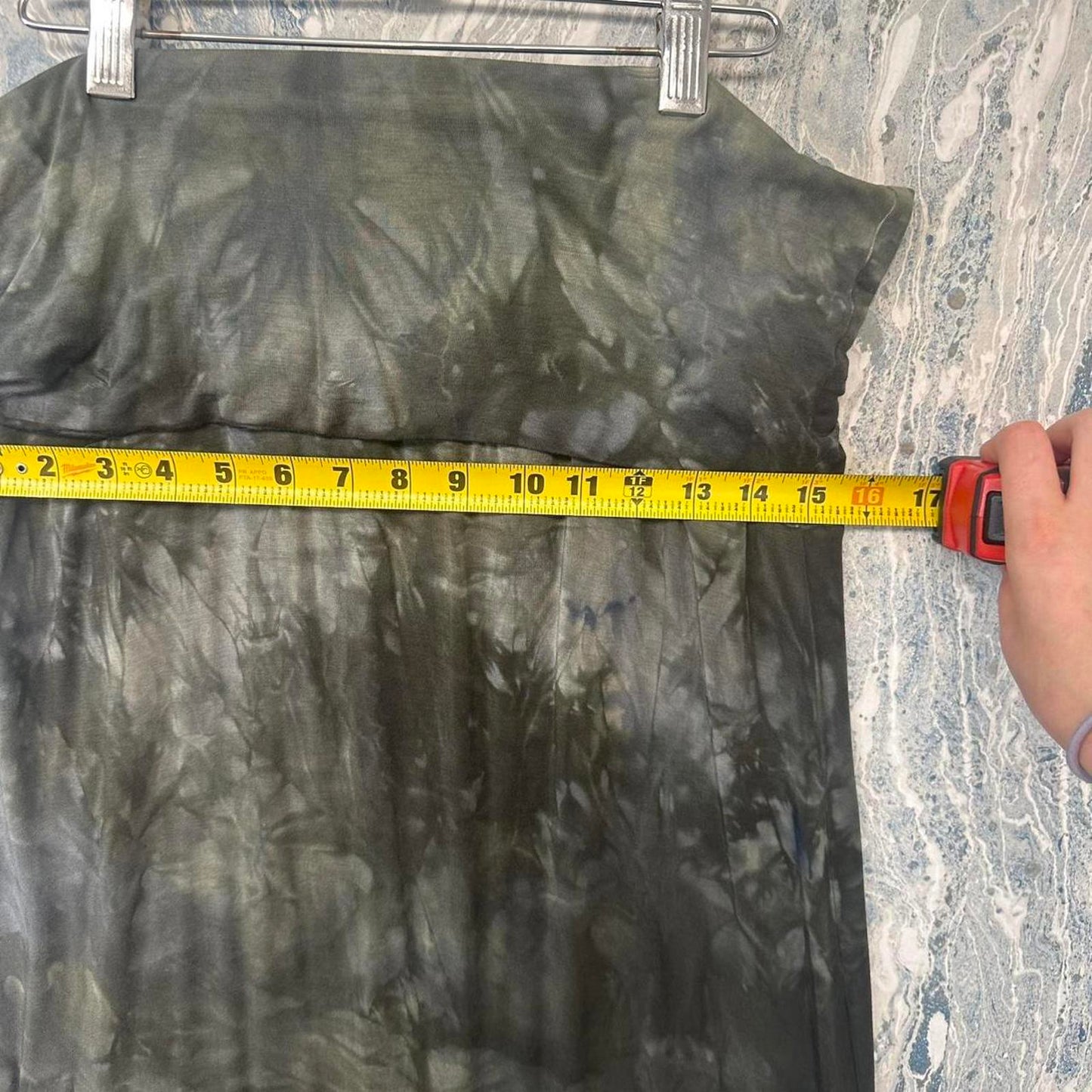 Designer Grunge Fairy Tie-Dye Black Strapless Maxi Dress (3/L)