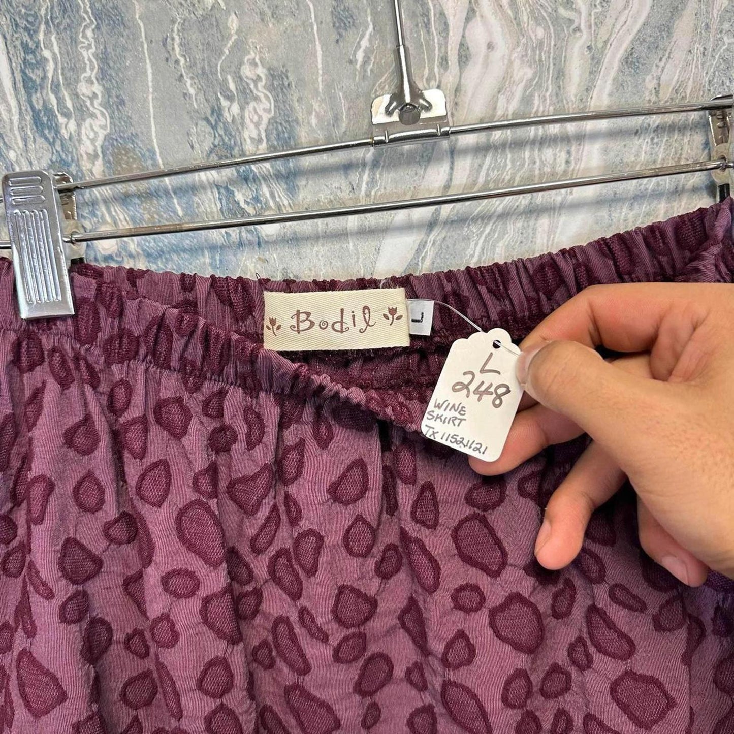 Bodil Boho Wine Patterned Women's Maxiskirt (L)