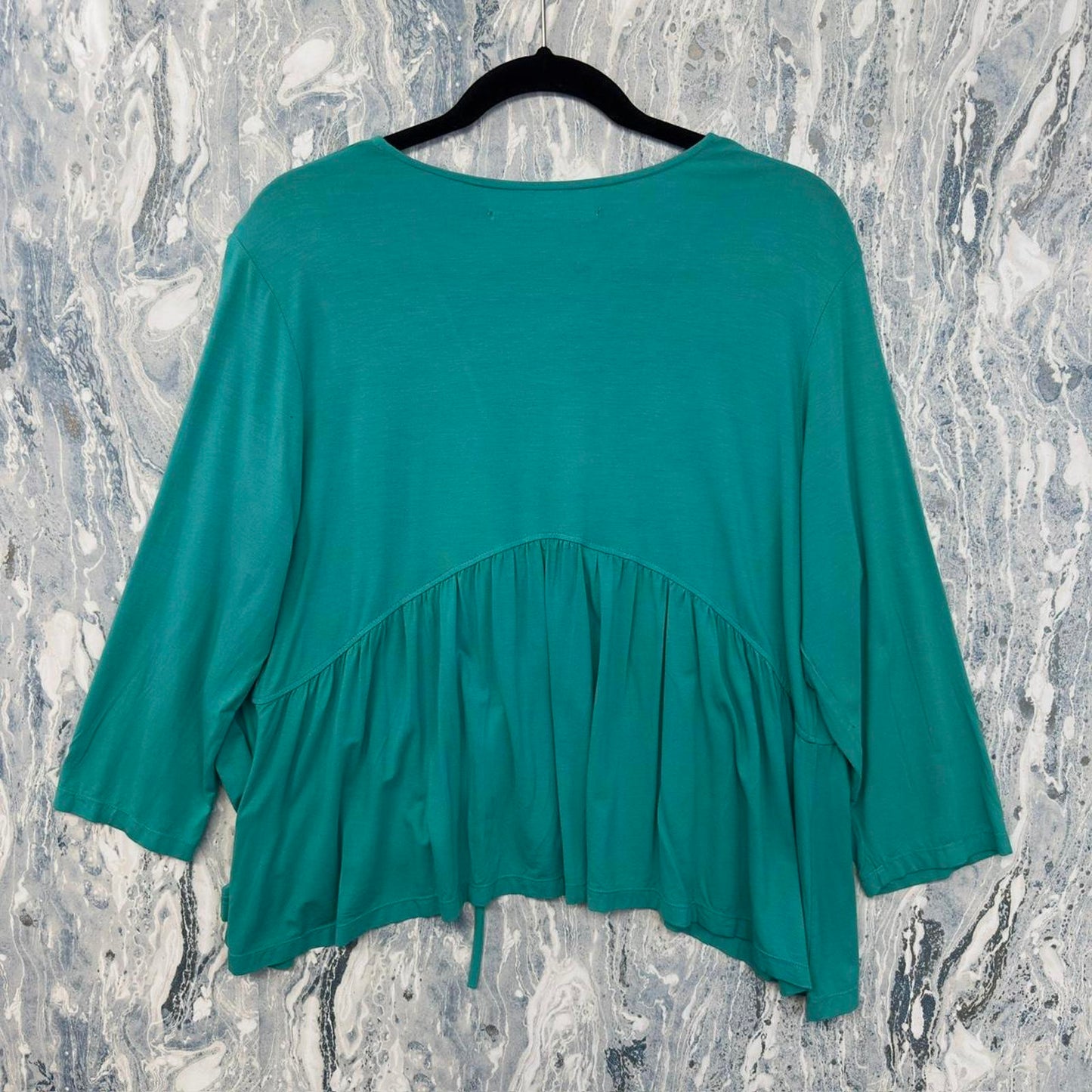 Designer Flowy Turquiose Cardigan Blouse (M)