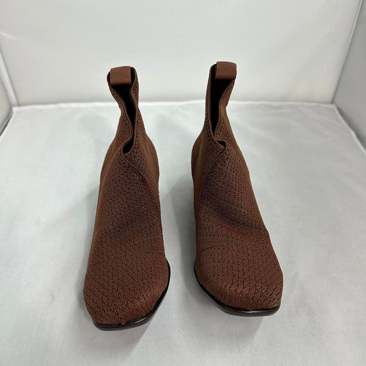 Brown Textured Ankle Booties (7.5)