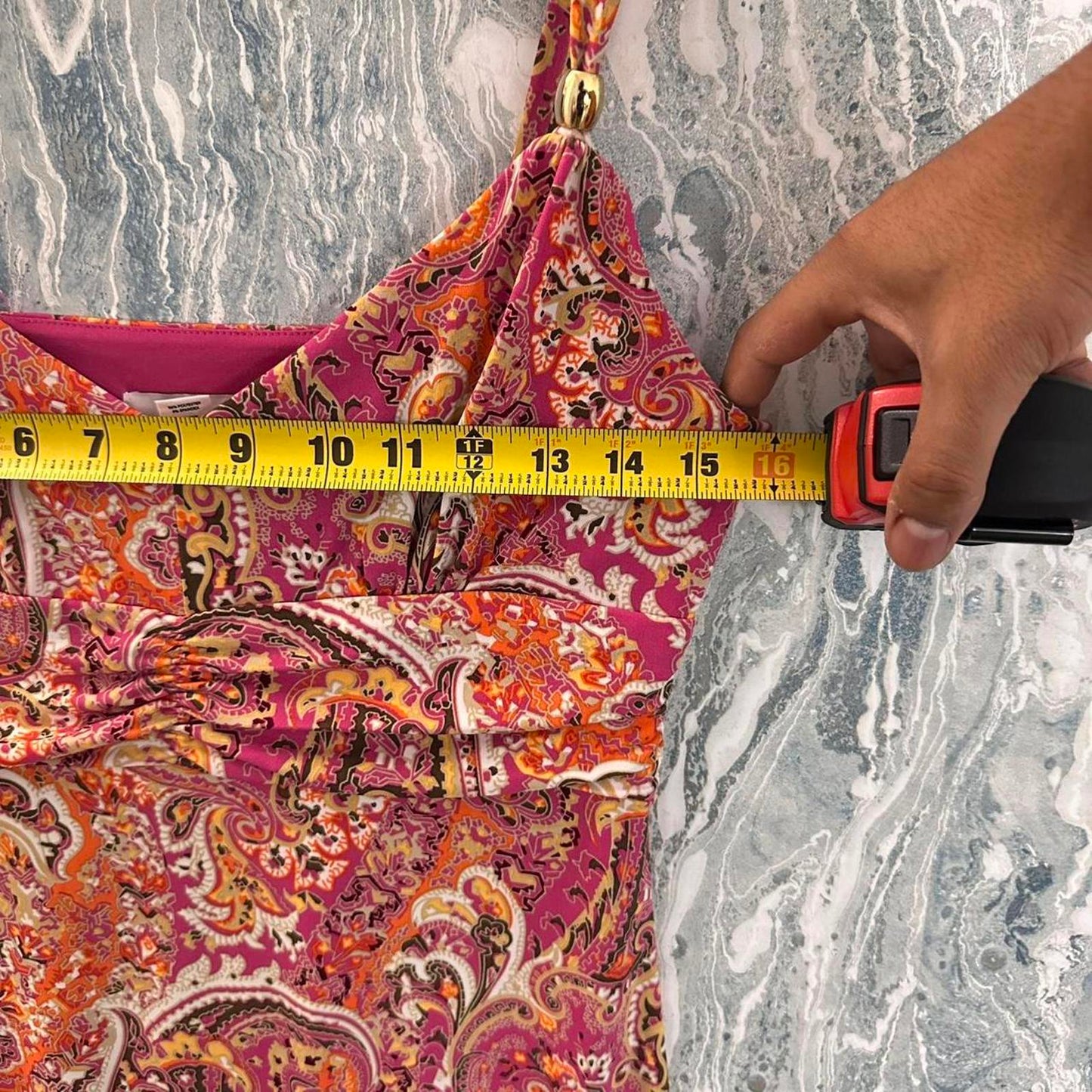 Y2K Fairy Paisley Pink & Orange Mini Dress (4)