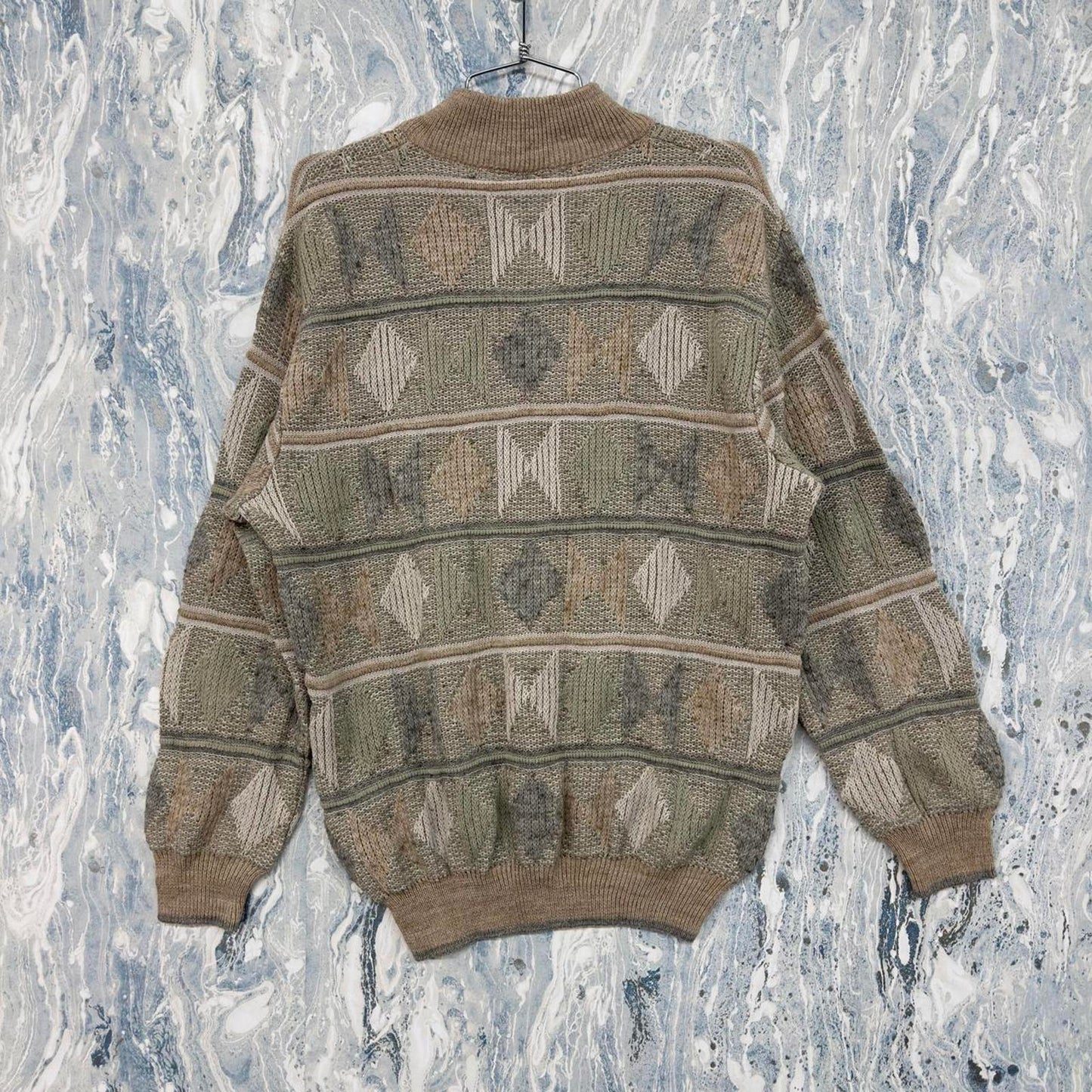 GALILEI Vintage Patterned Earth Tone Academia Sweater (L)