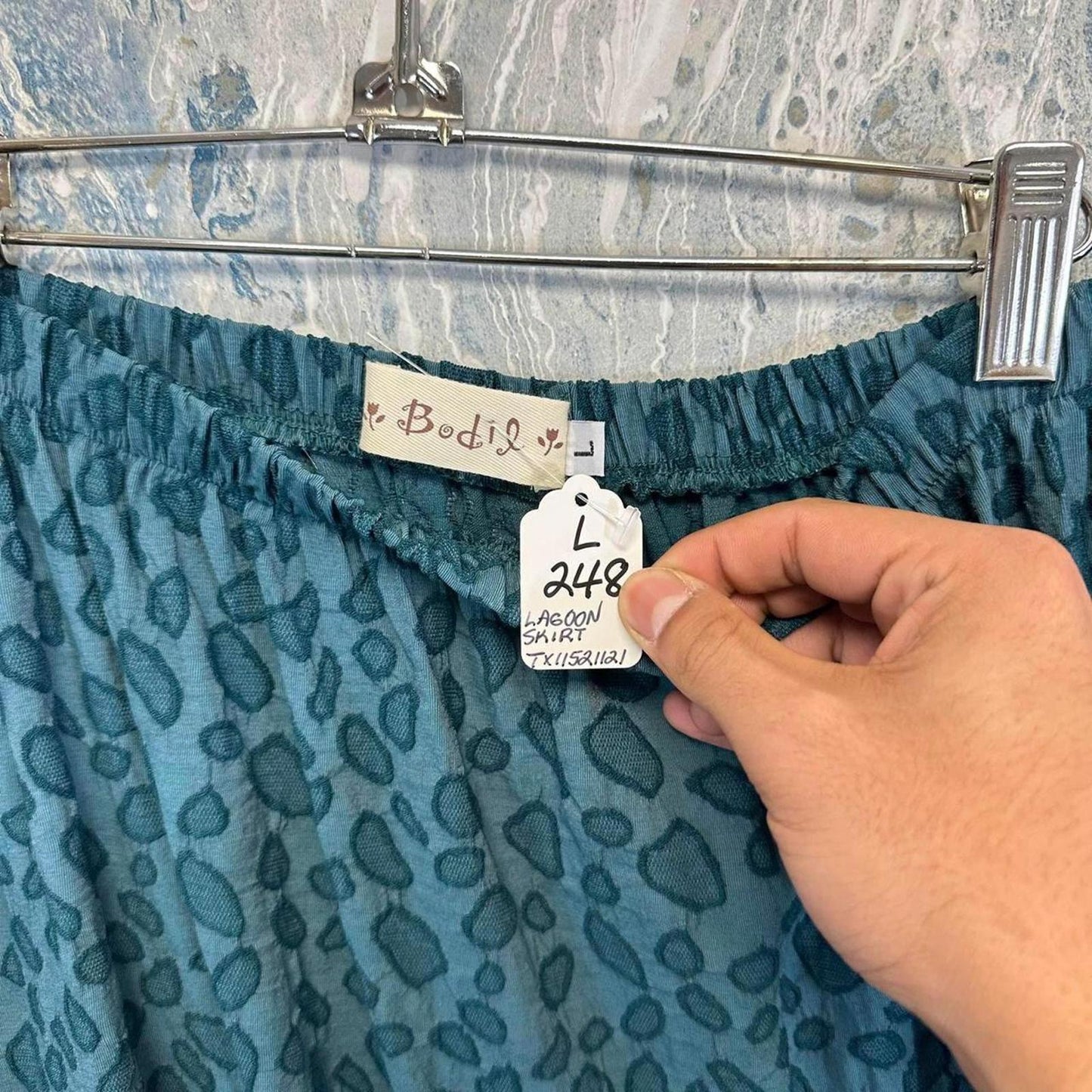 Indie Blue Leopard Print Maxi Skirt (L)