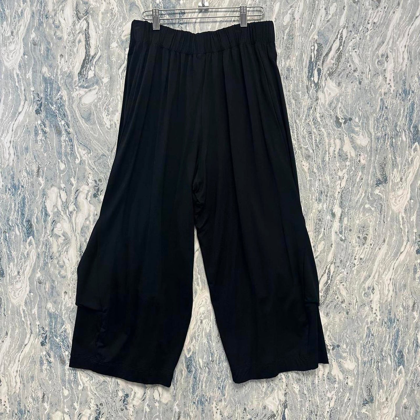 Minimalism black wide leg lounge pants (S)