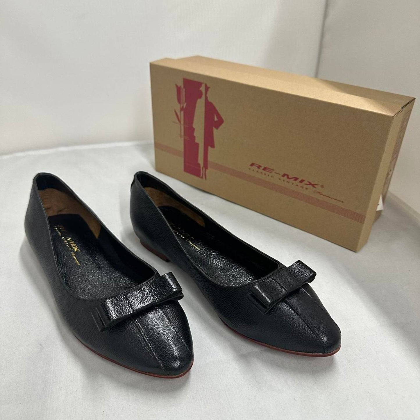 Designer Leather Bow Ballet Flats (9)