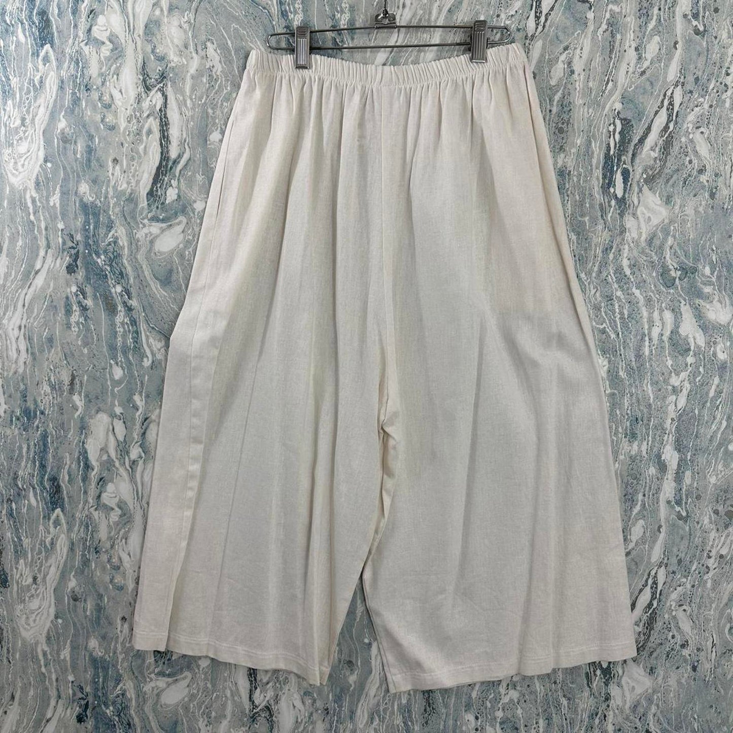Boho White Wide-Leg Culottes (One Size)