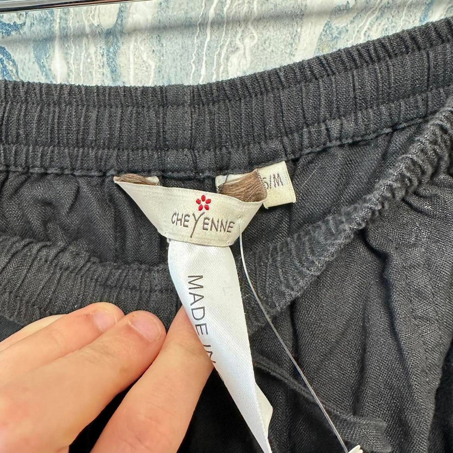 Minimalist black wide leg hobo pants (S/M)