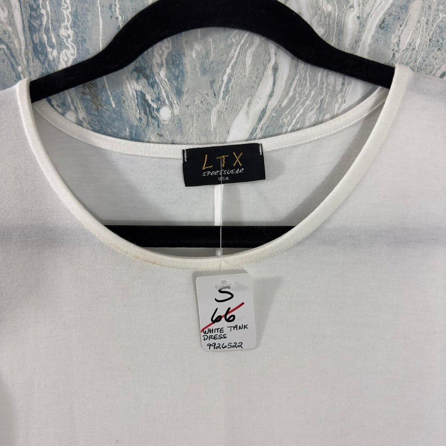 Designer White Sleeveless Tank Top Dress(S)