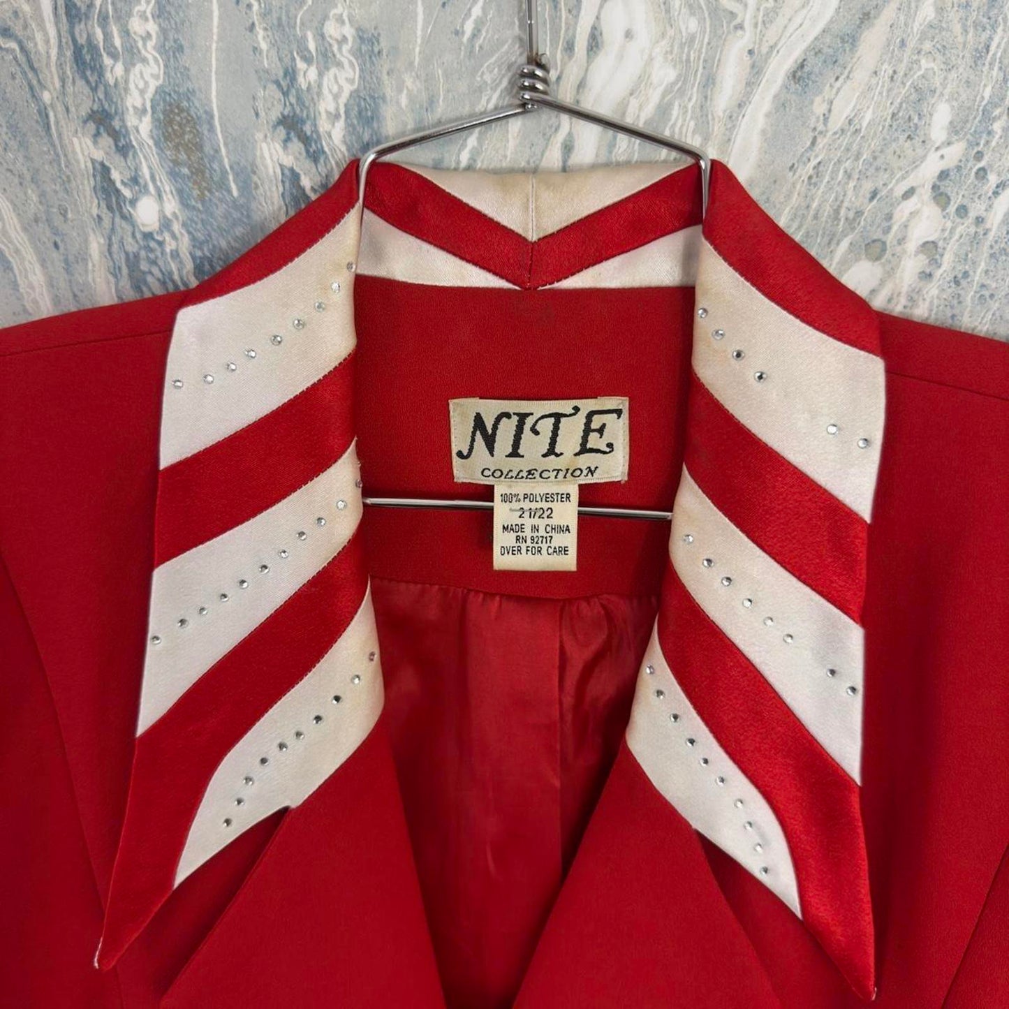 Vintage Red Peppermint Striped Collar Blazer (21/22)