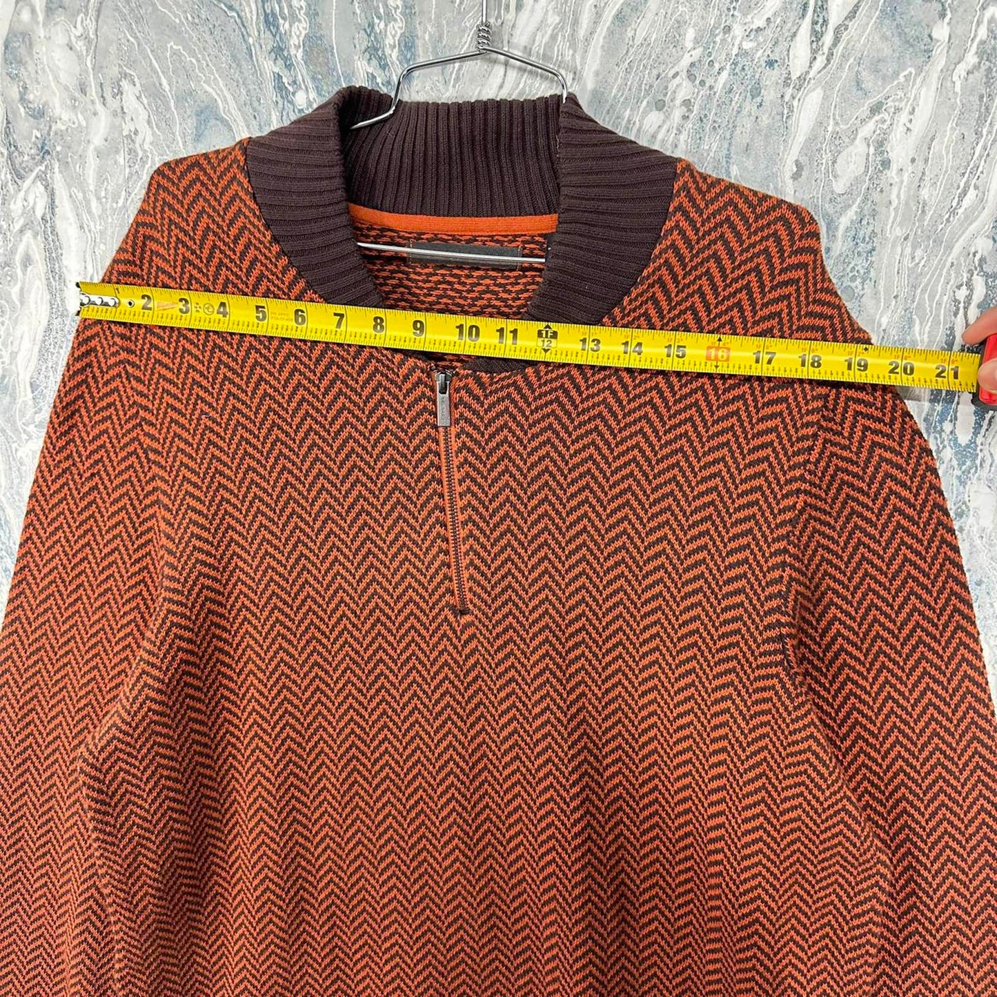 Vintage Orange Chevron Pattern Men's Sweater (3XL)