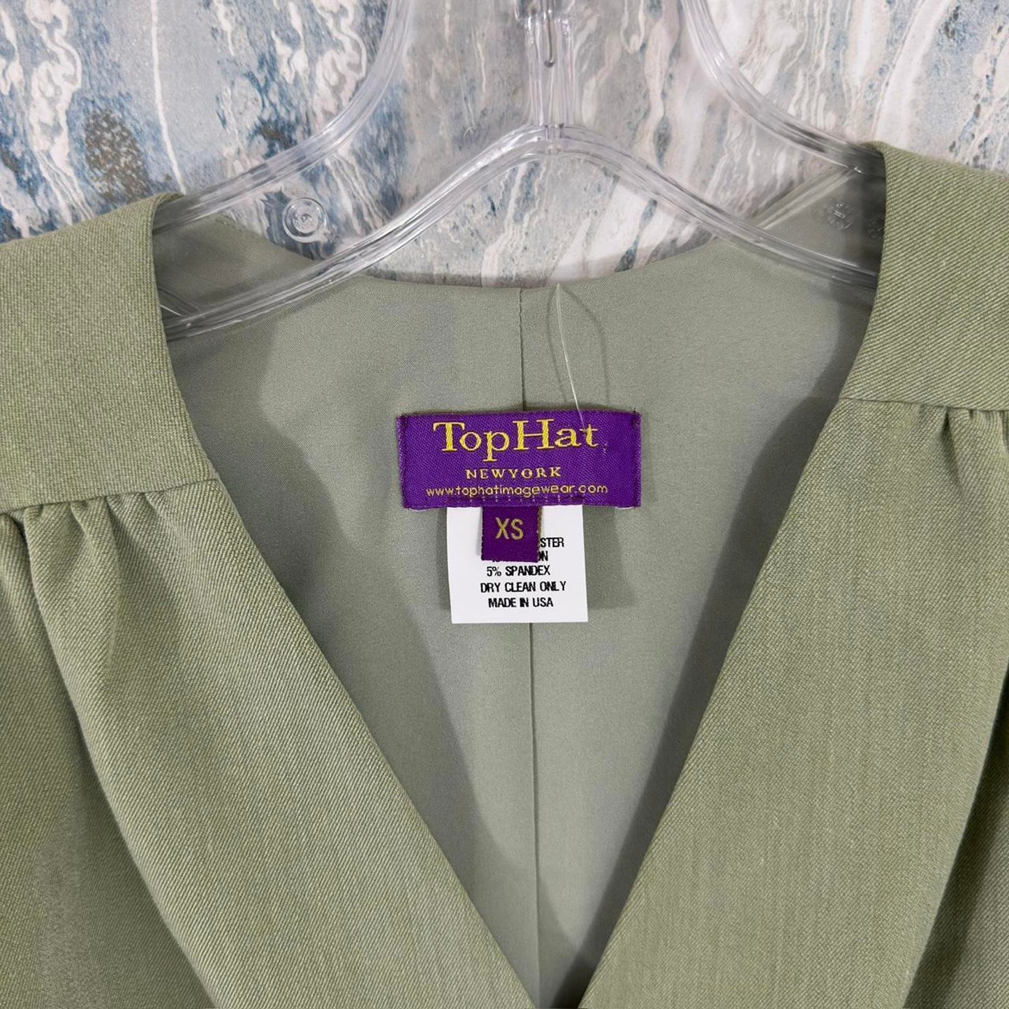 Chic Preppy Sage Wrap Romper with Navy Belt (XS)