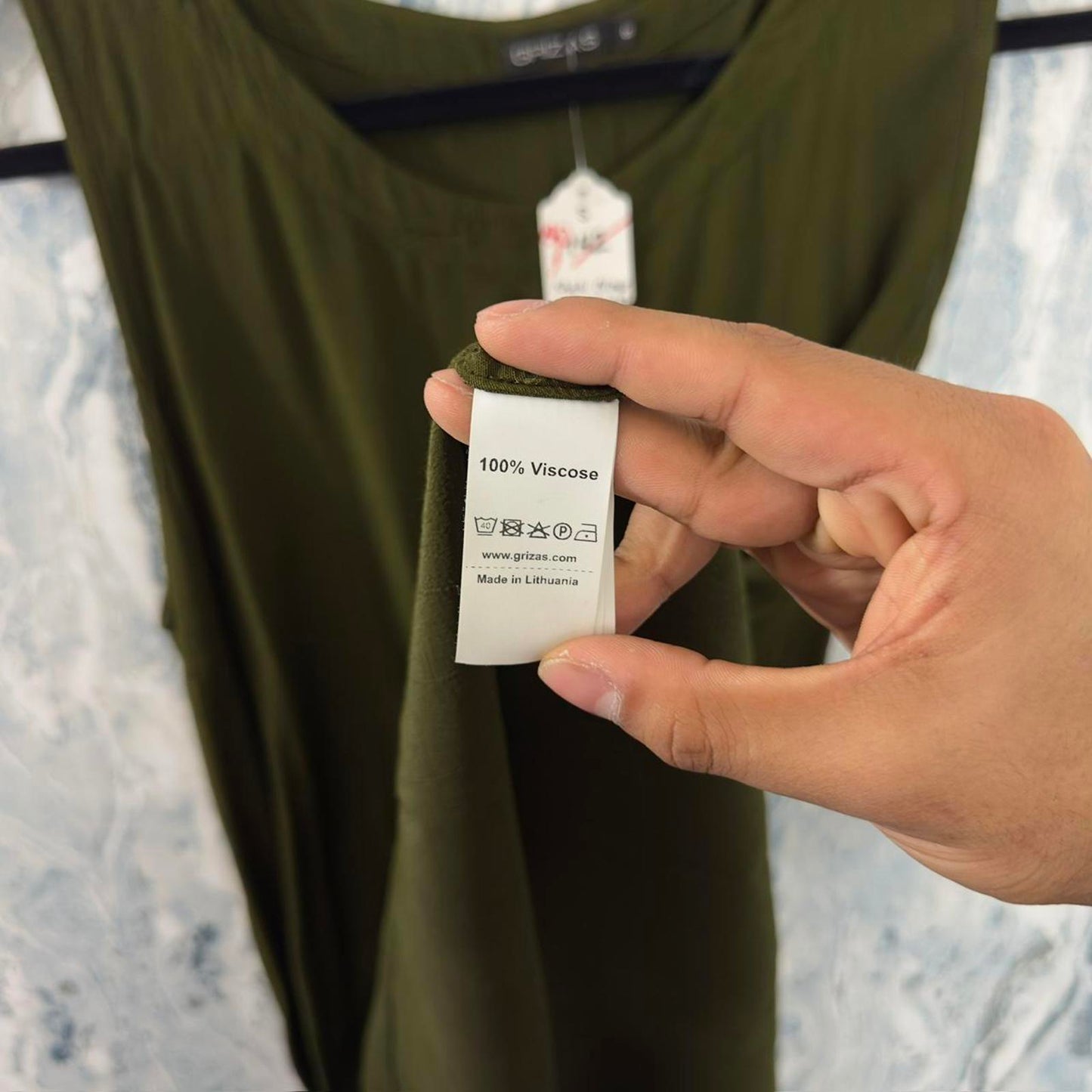 Boho Green Sleeveless Tank Dress (S)