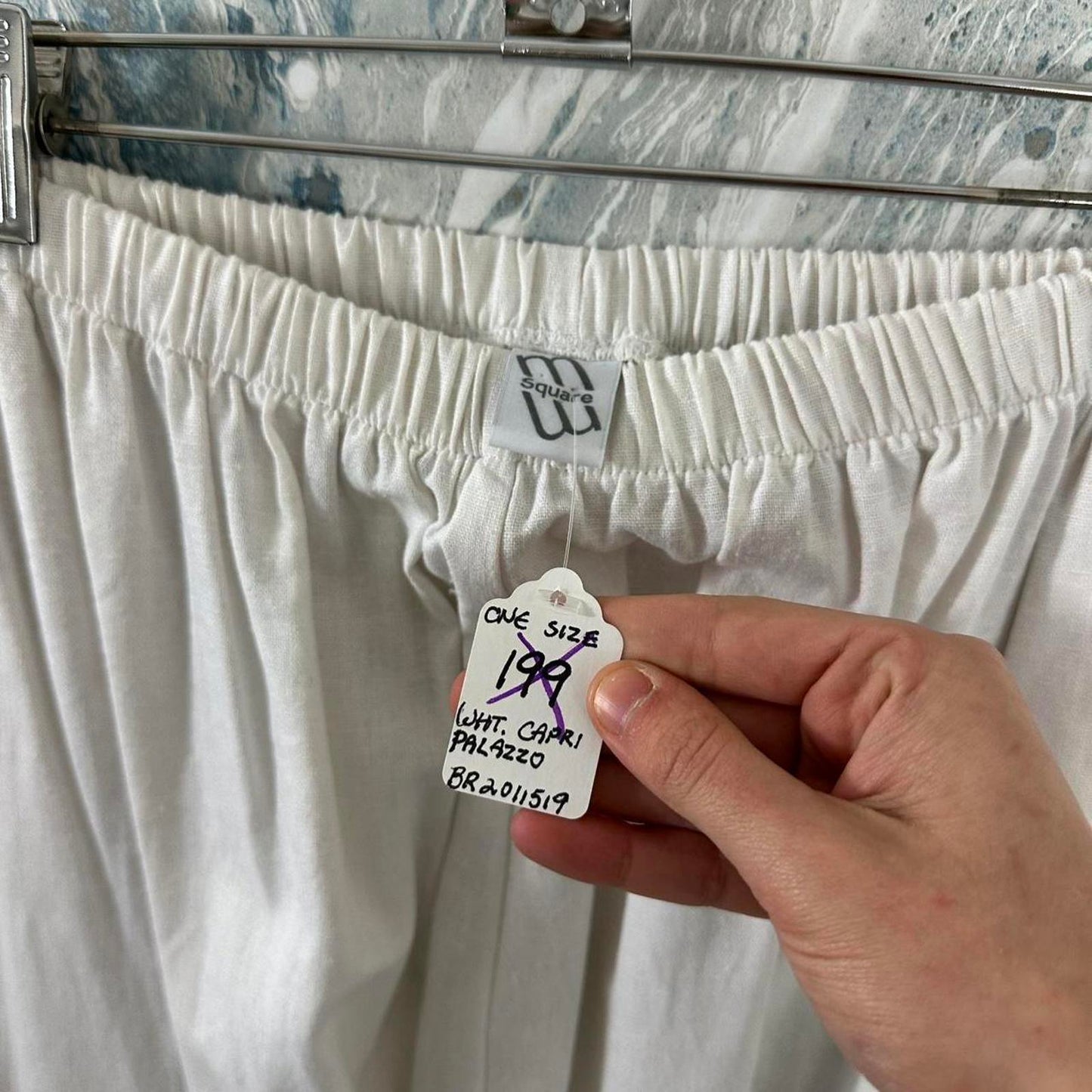 Designer White Wide-Leg Pants (One Size)