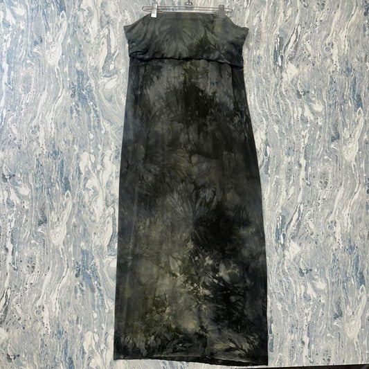 Designer Grunge Fairy Tie-Dye Black Strapless Maxi Dress (3/L)