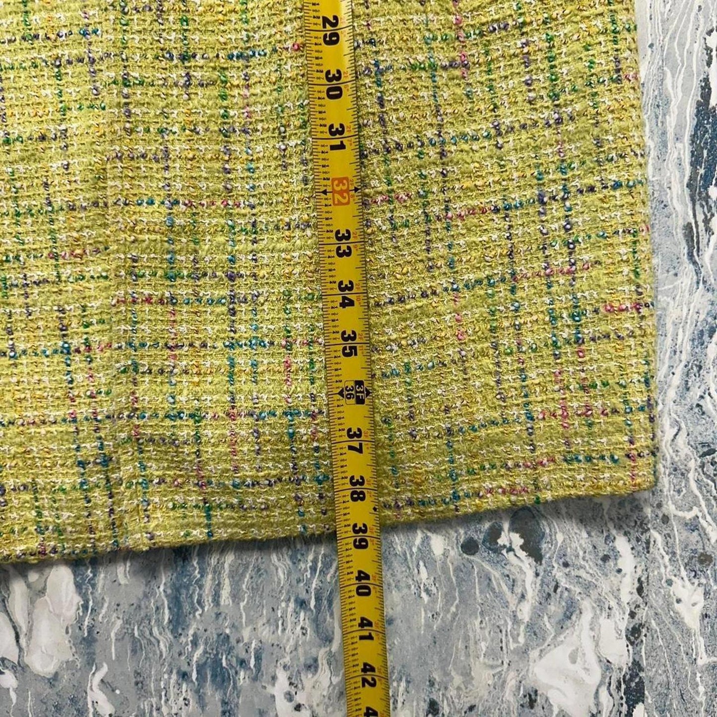 vintage pastel yellow twead trench suit with matching midiskirt (14)