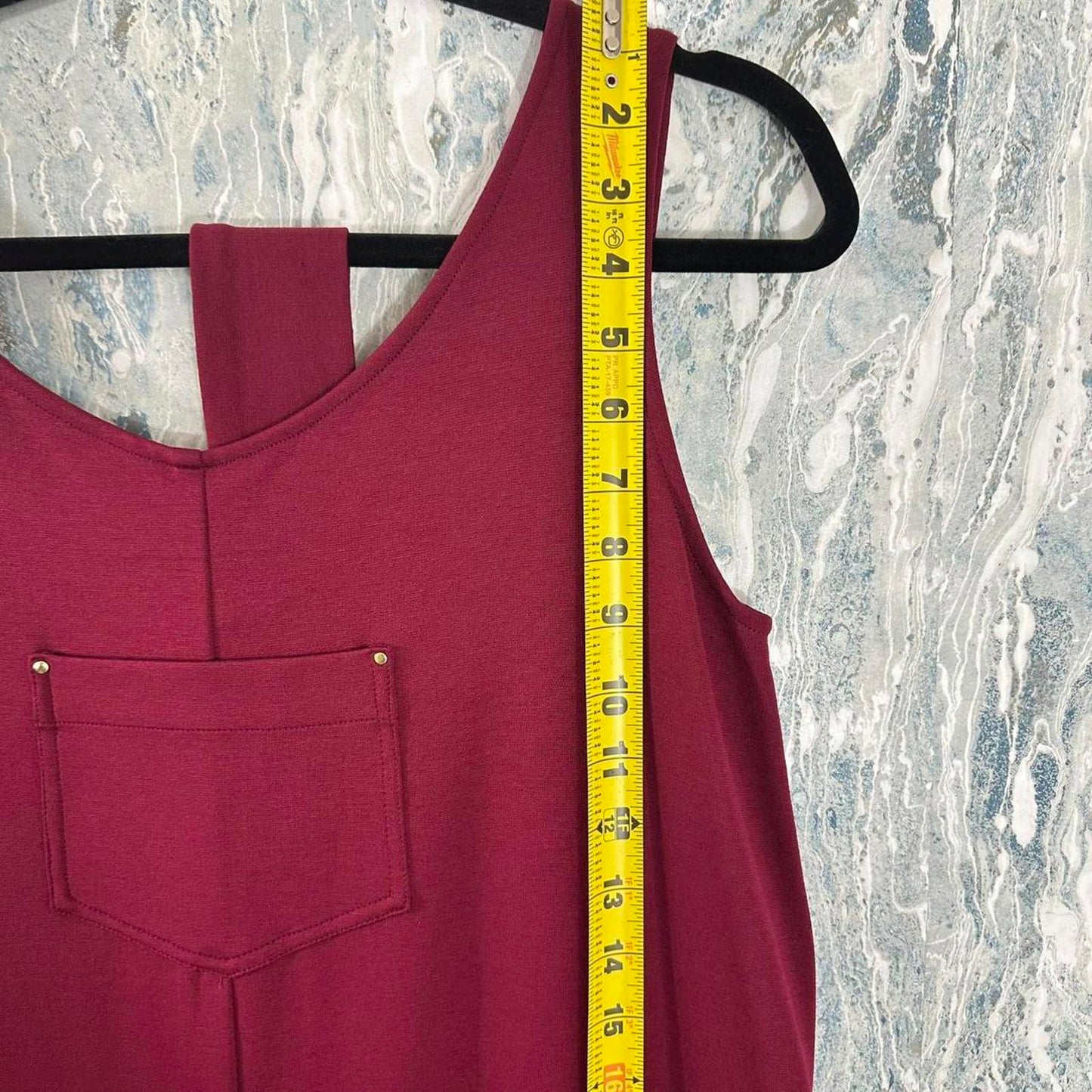 Casual Maroon Sleeveless Jumpsuit (S/M)