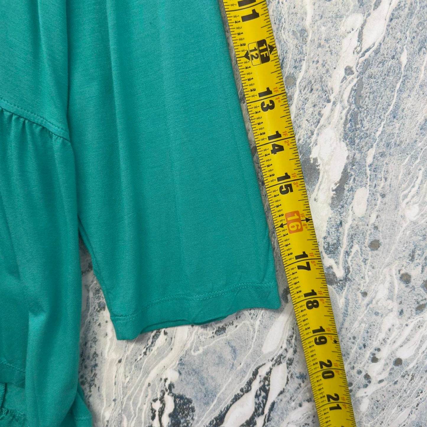 Designer Flowy Turquiose Cardigan Blouse (M)