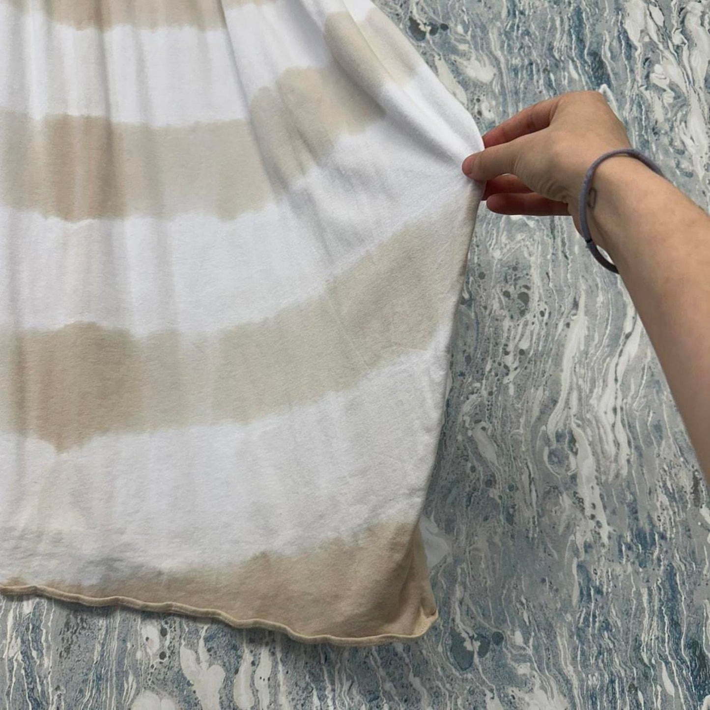 KL Playwear Casual Tan & White Maxi Skirt (One Size)