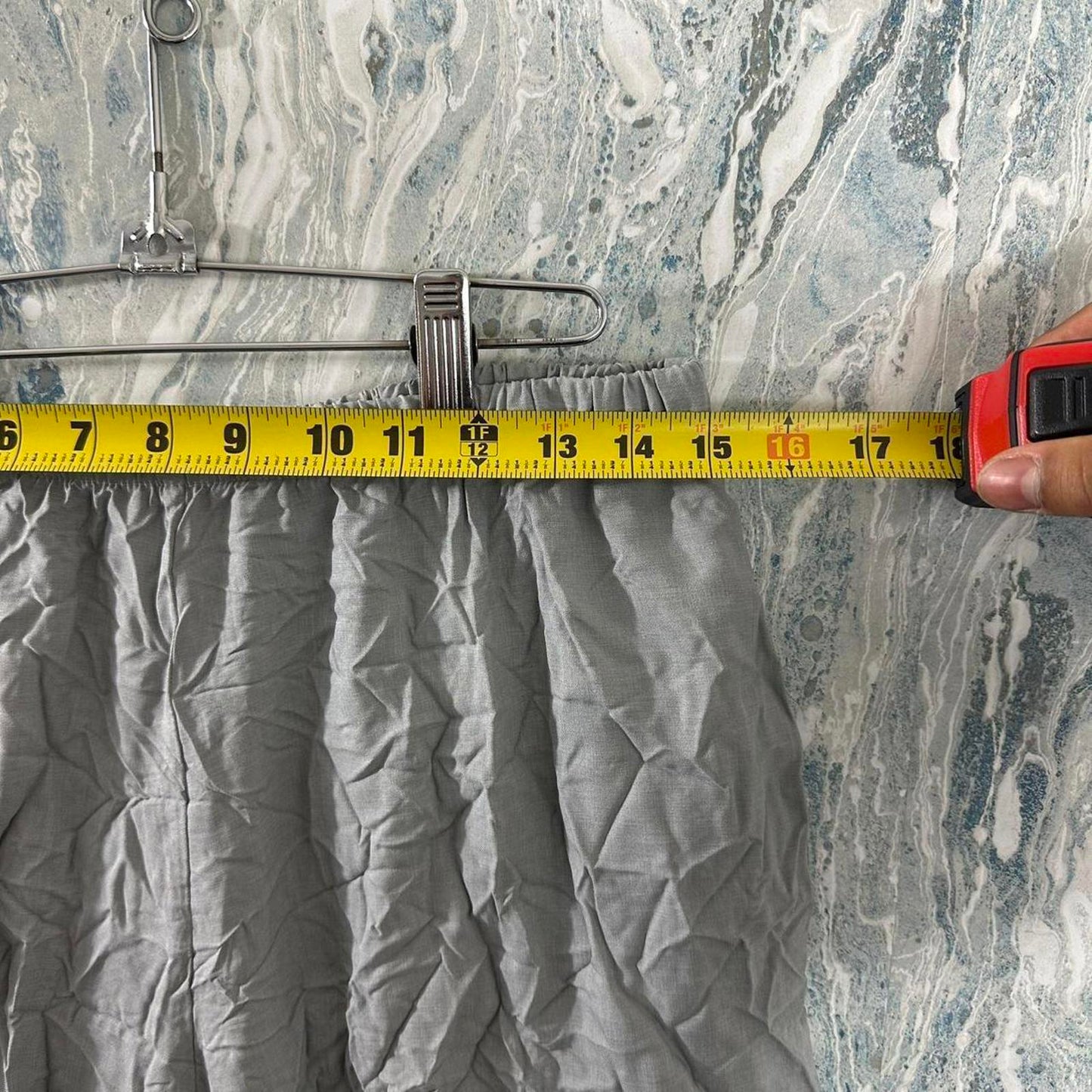 Grunge Designer Smoke Grey Crinkled Wide-Leg Pants (2)