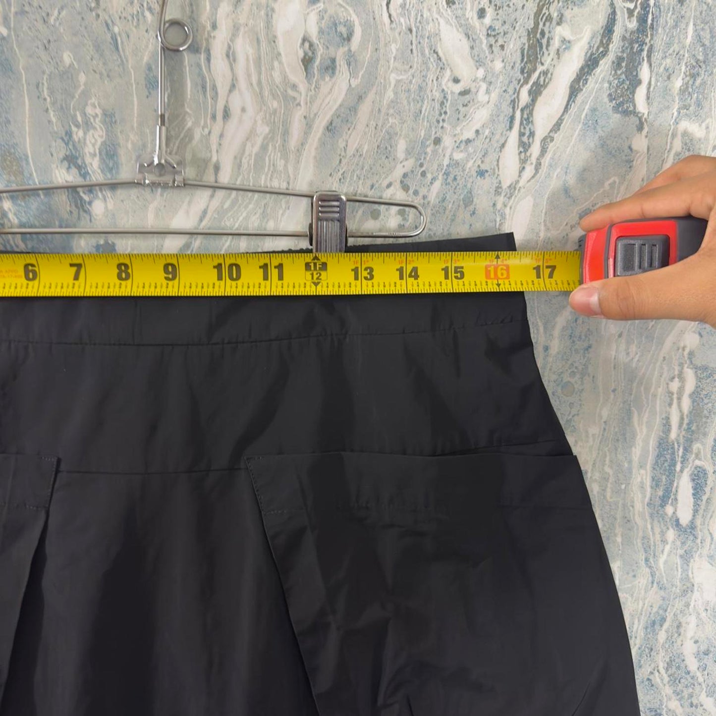 Vintage Styled Boho Black Balloon Midi Skirt (M)