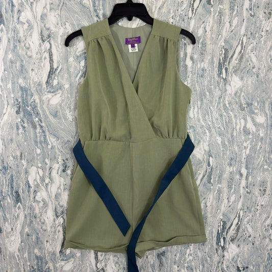 Preppy Sage Green Sleeveless Romper (S)